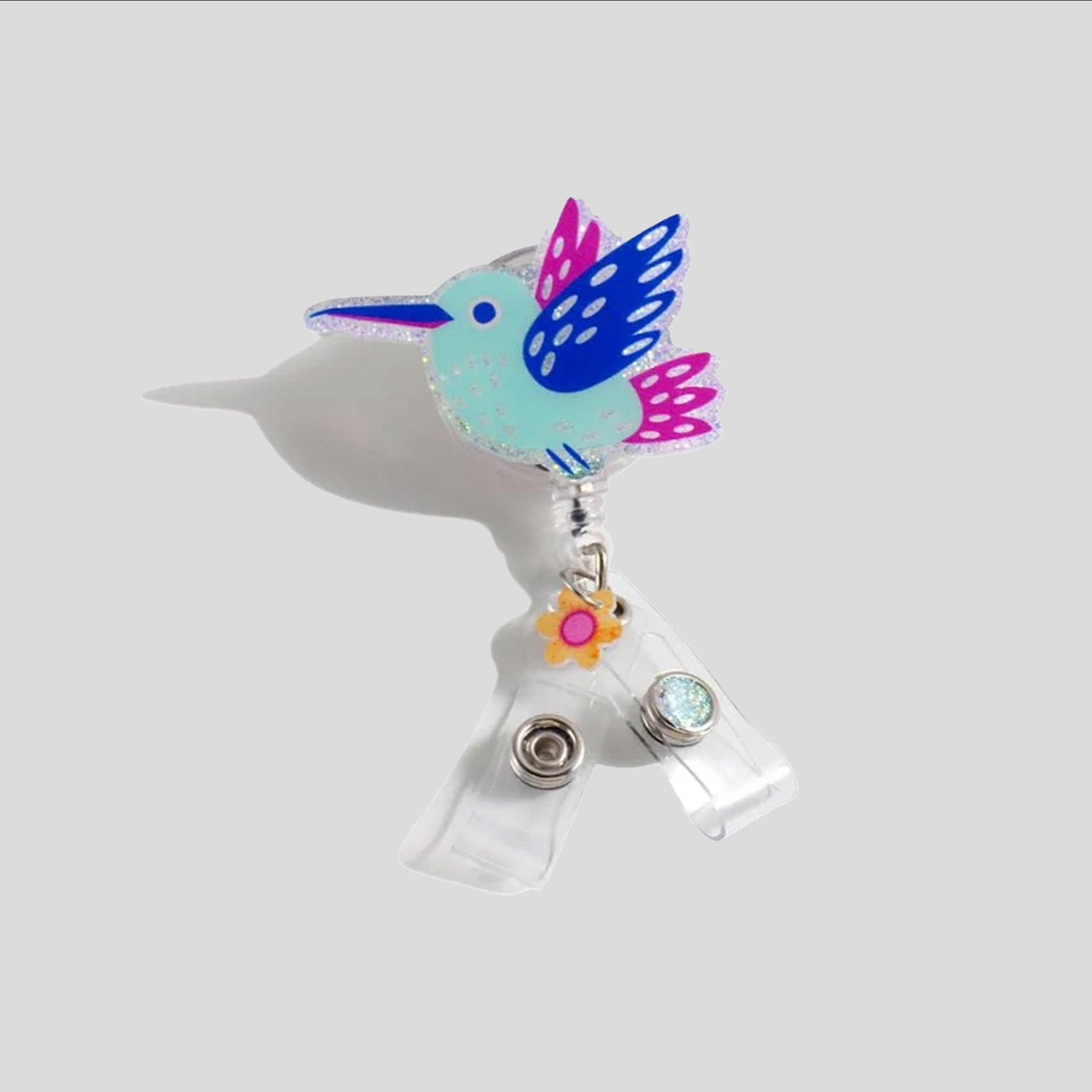 Glitterific Hummingbird Badge Reel