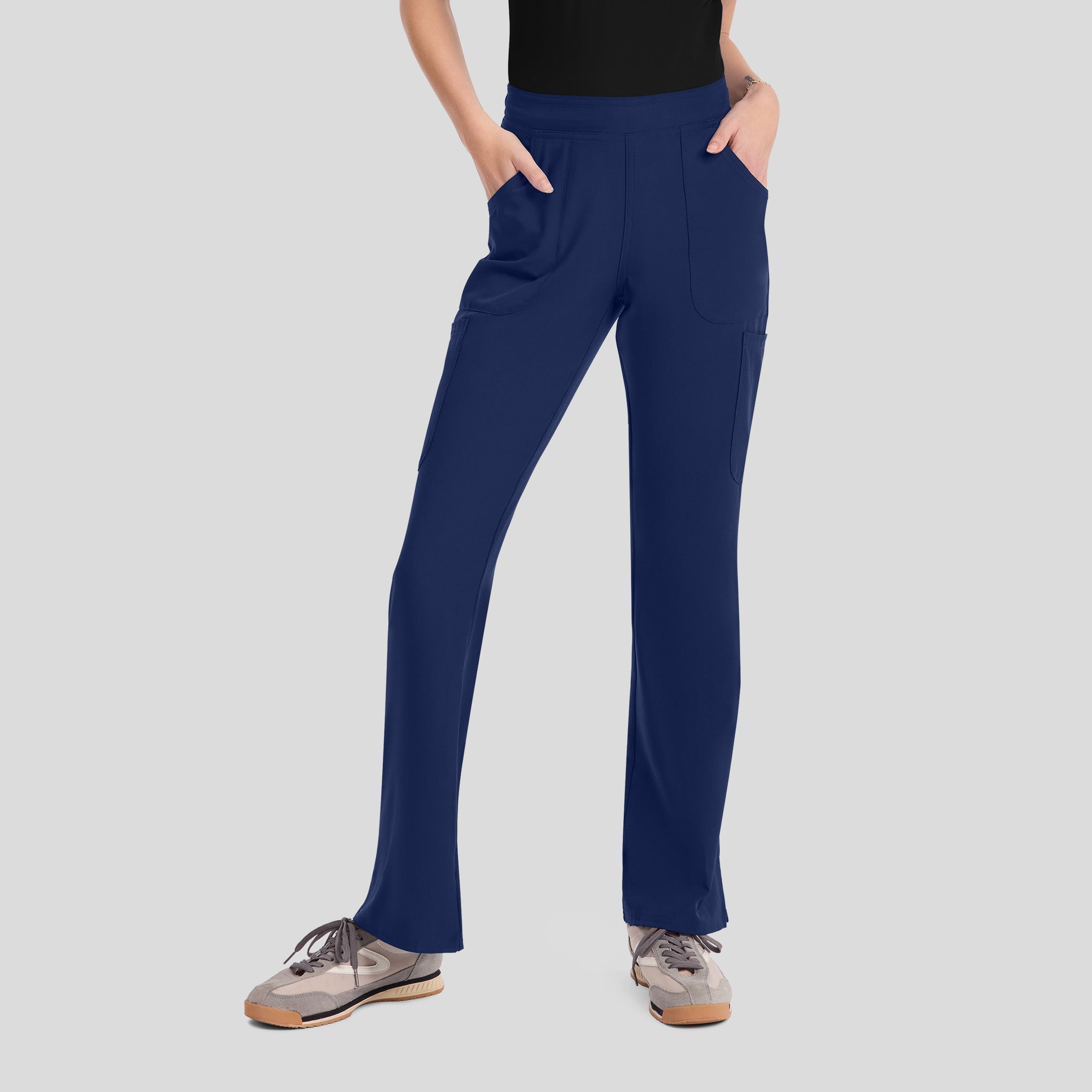 Mid Rise Flare Leg Scrub Pant | Navy