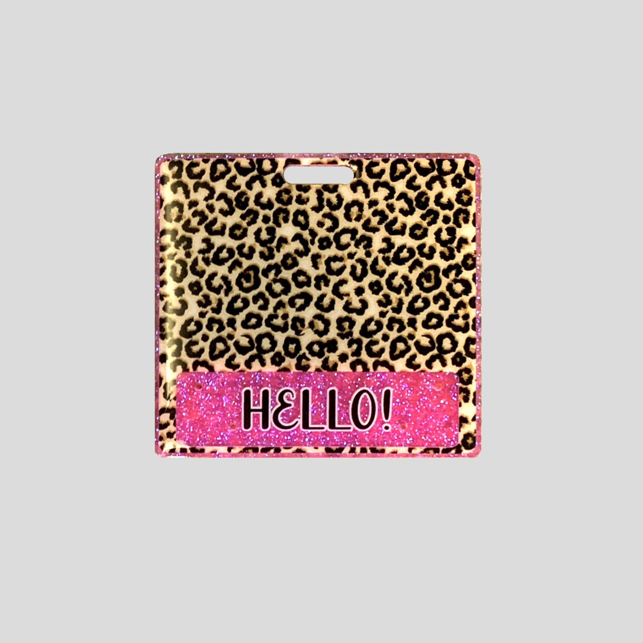 Badge Buddies Horizonal Leopard | Hello