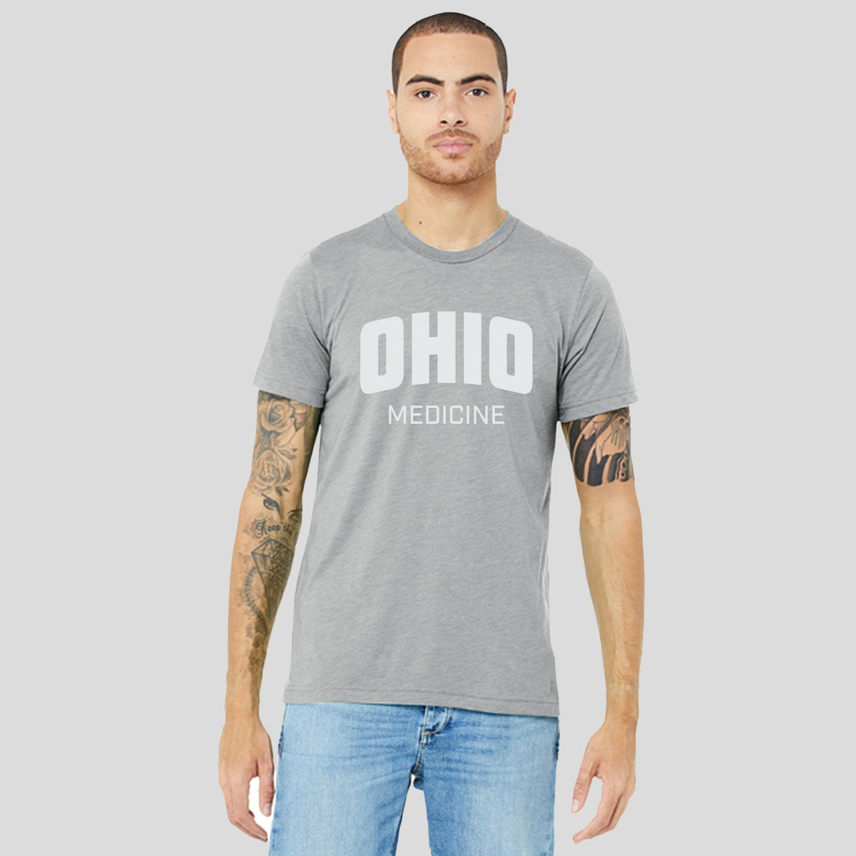 OU Unisex Triblend Short Sleeve Tee - Medicine Logo | Athletic Grey