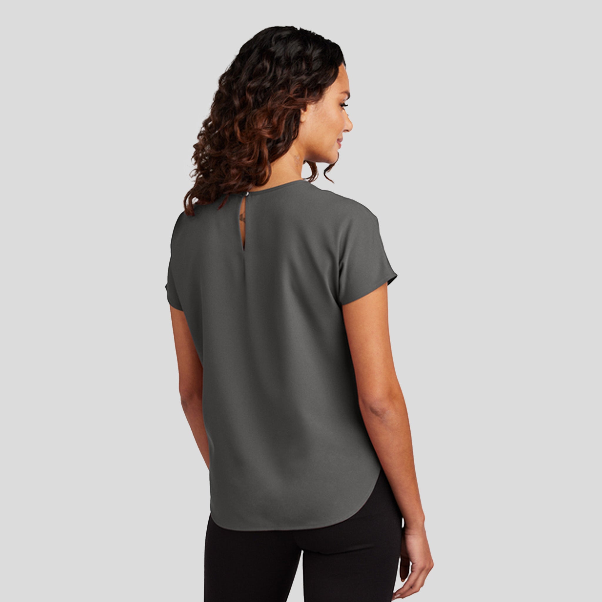 Women's Stretch Crepe Crew | Anchor Grey