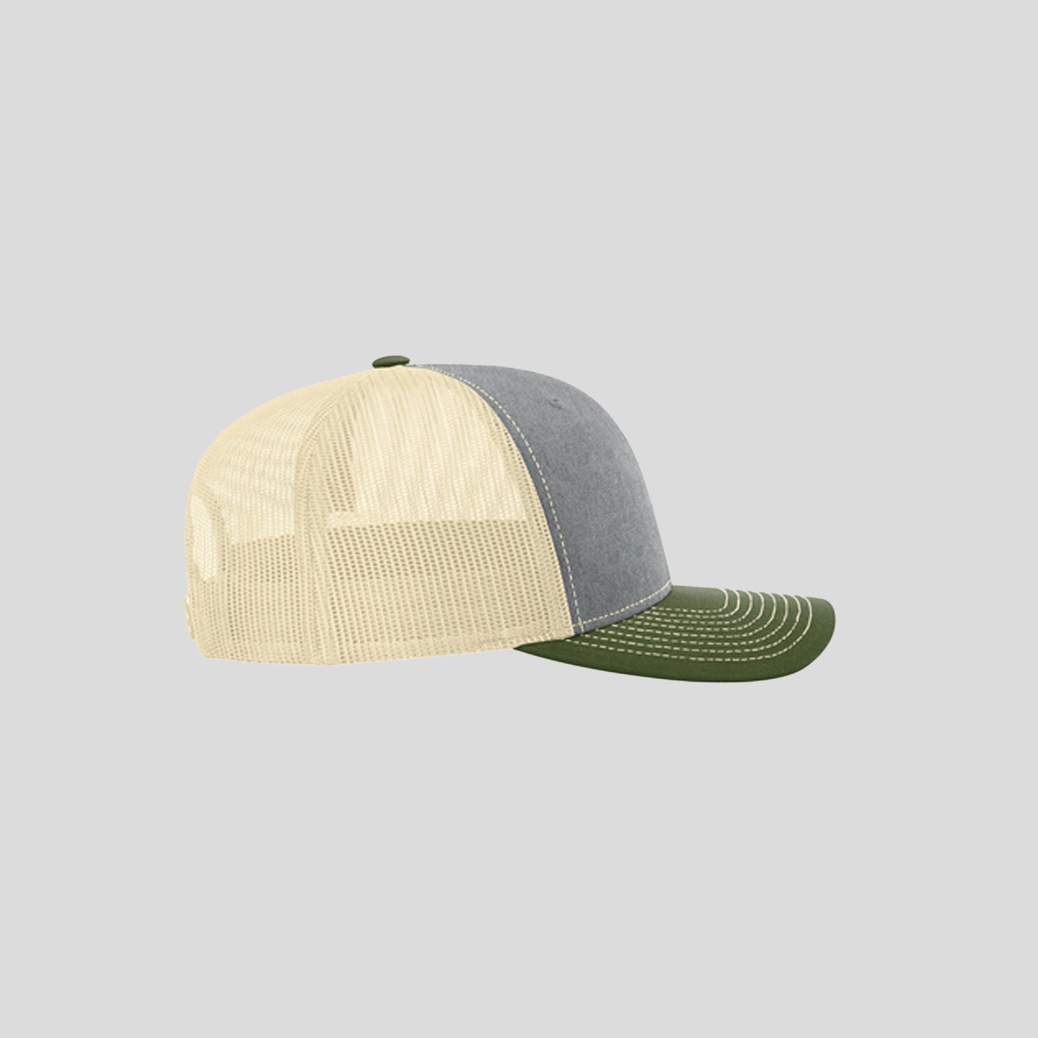 Richardson Trucker Cap | Heather Grey/Birch/Army Olive
