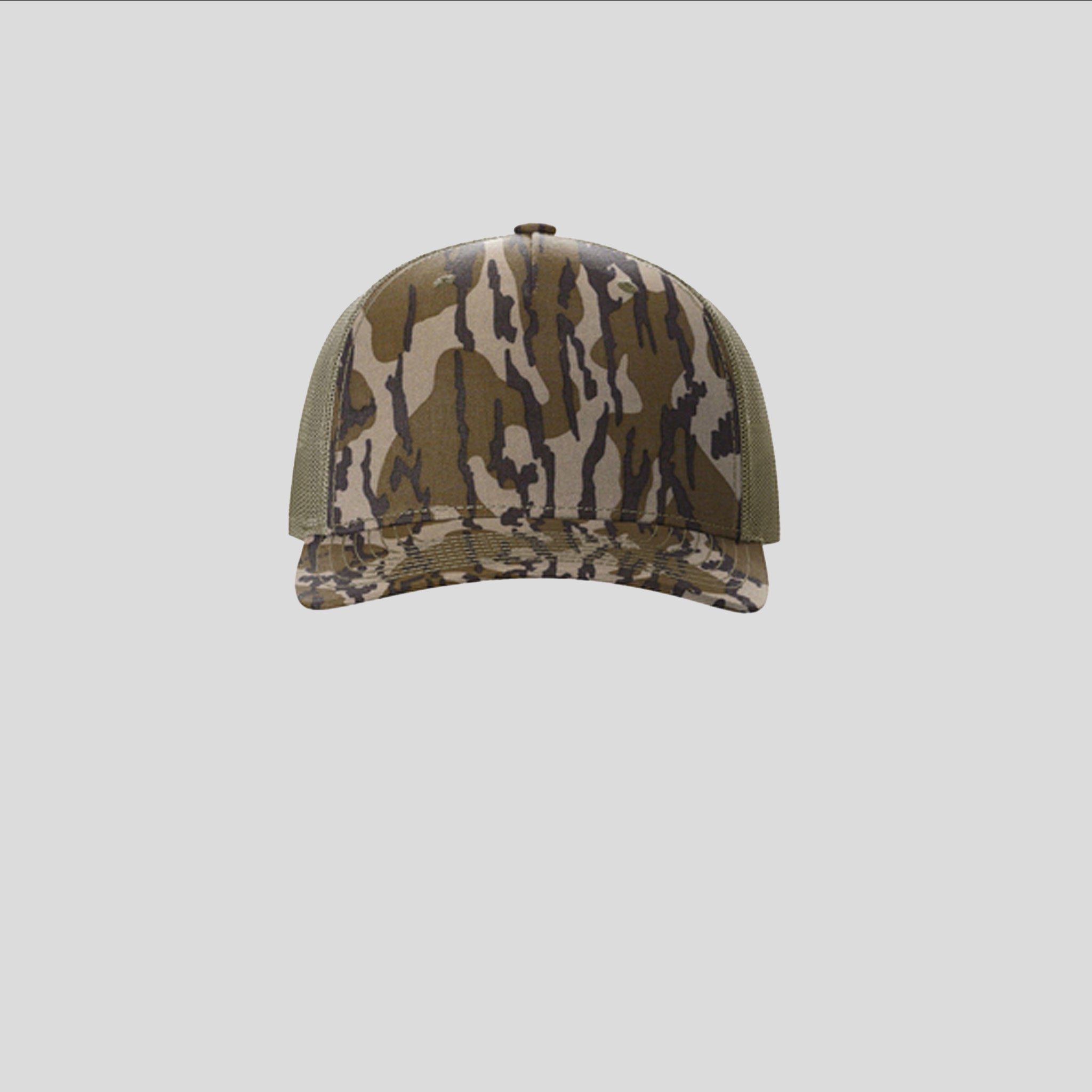 Printed Five-Panel Trucker Hat | Mossy Oak Bottomland/Loden