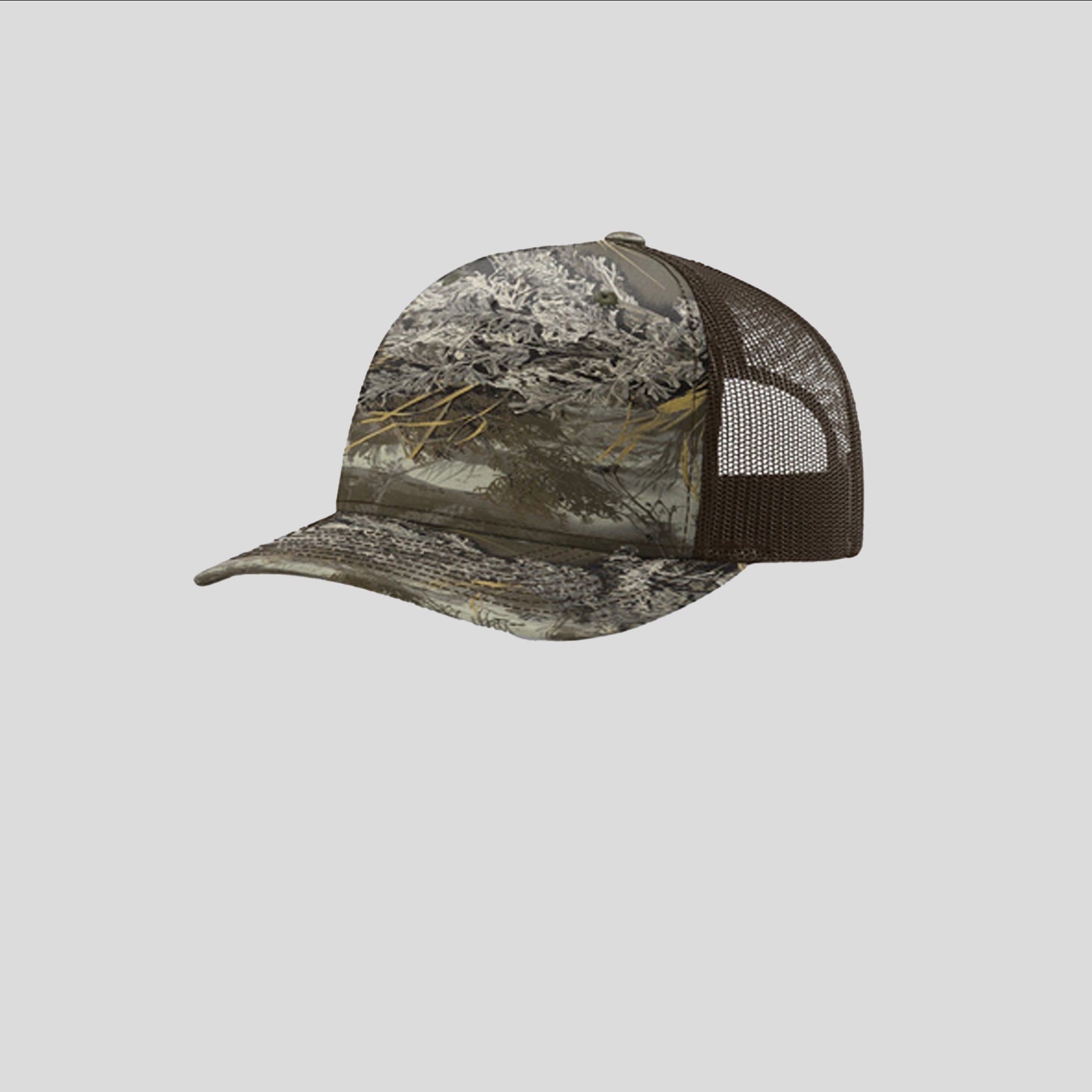 Printed Five-Panel Trucker Hat | Realtree Max-1 Xt/Brown