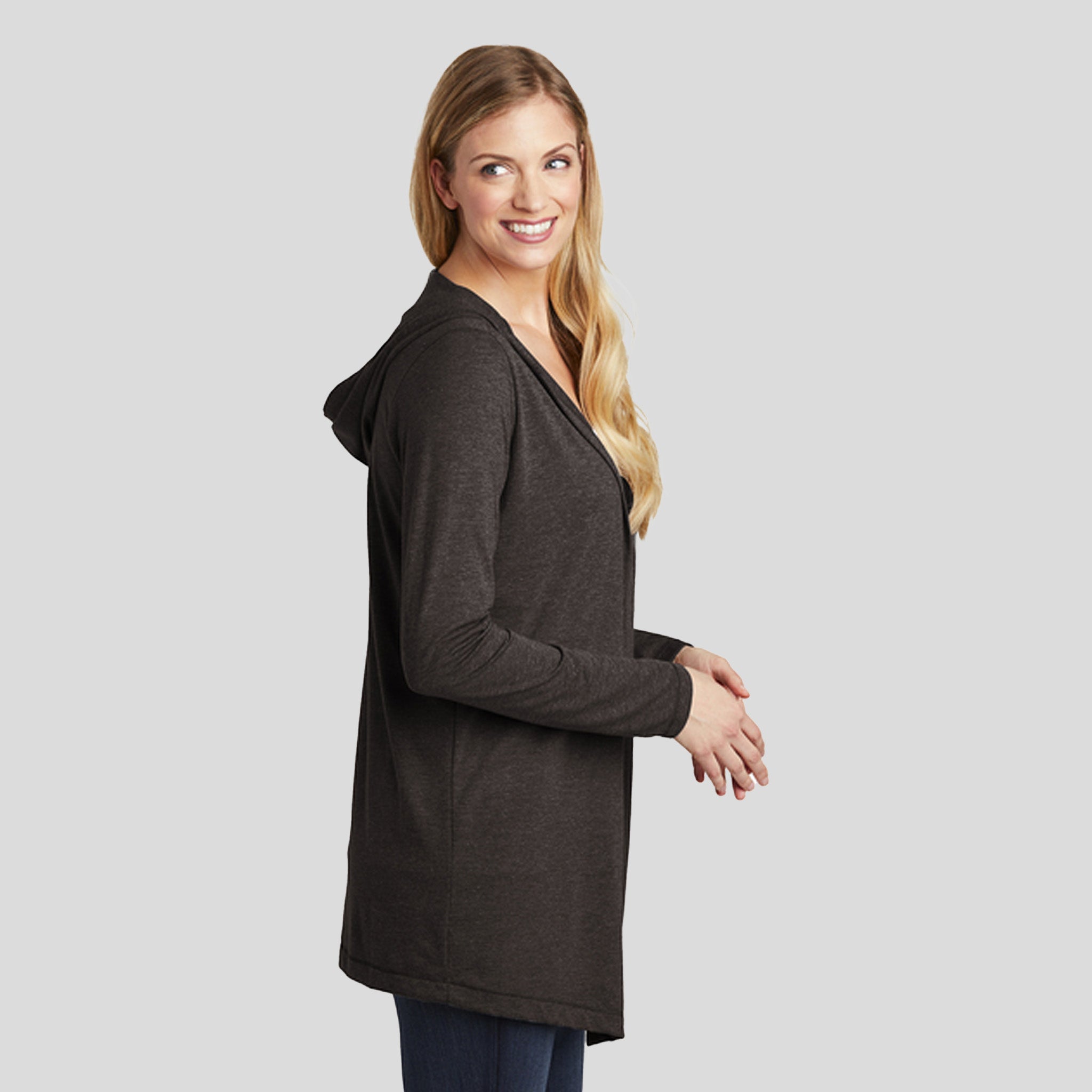 Womenโs Perfect Tri ยฎ Hooded Cardigan | Black Frost
