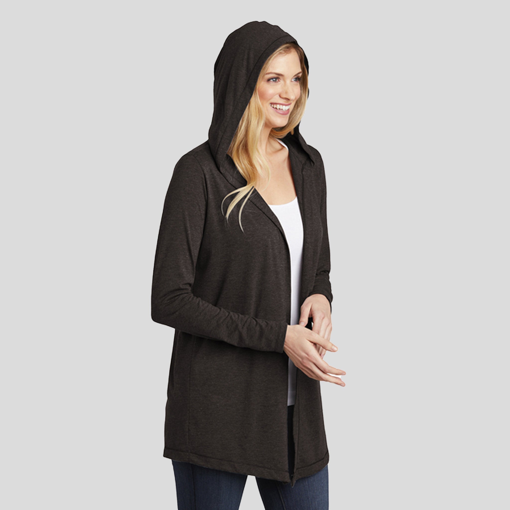 Womenโs Perfect Tri ยฎ Hooded Cardigan | Black Frost