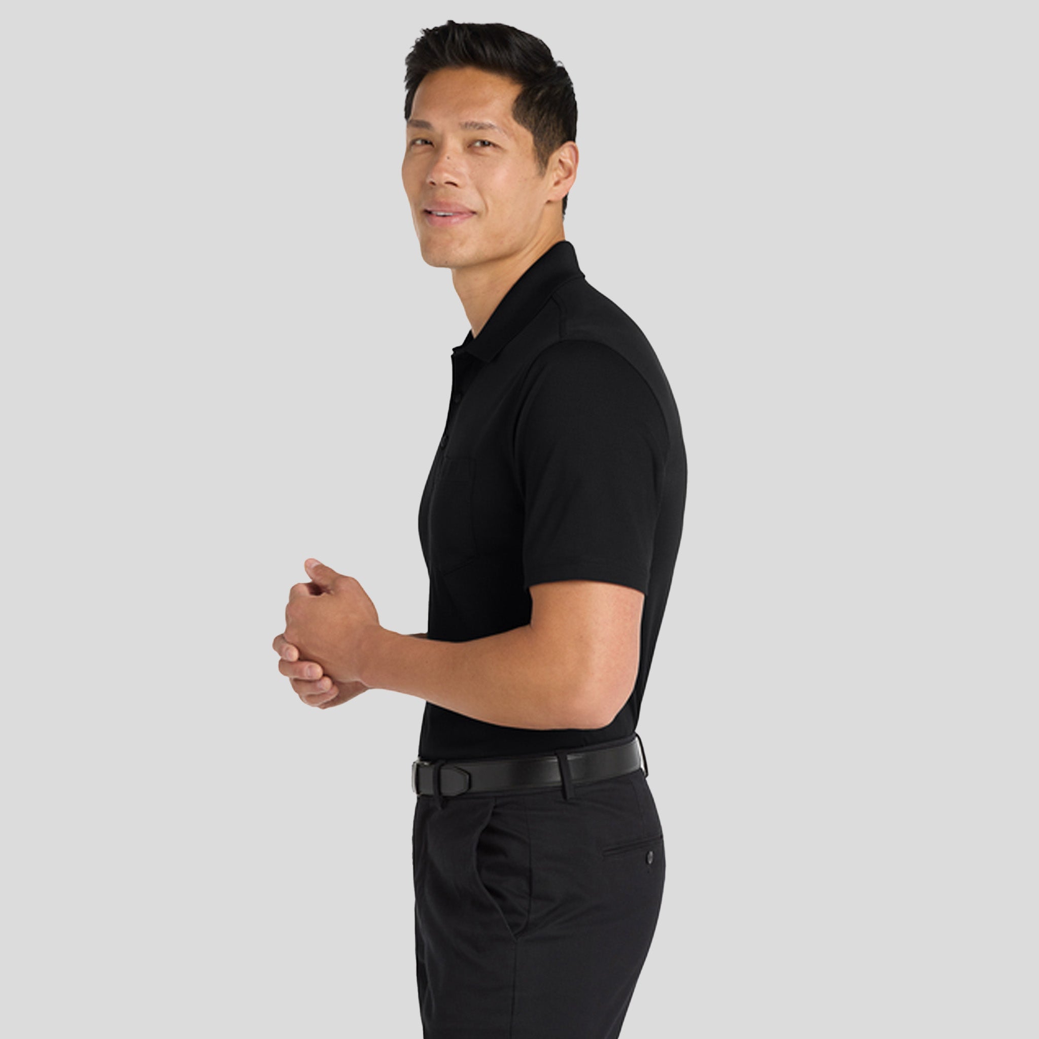 Dry Zoneยฎ UV Micro-Mesh Pocket Polo | Deep Black
