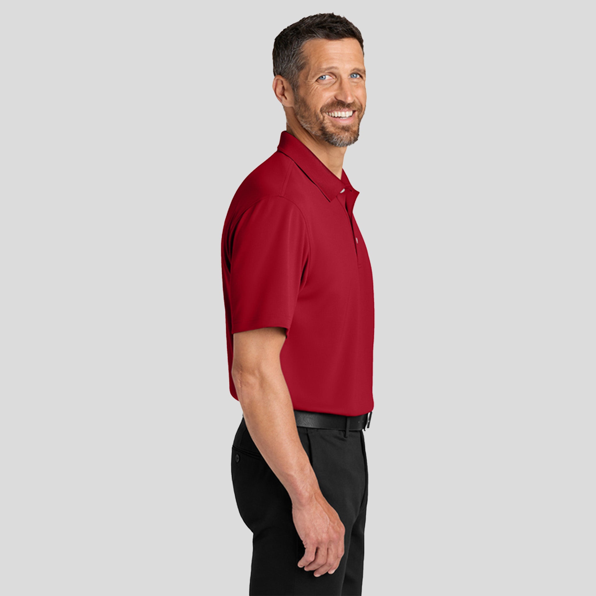 Men's Dry Zoneยฎ Stain-Release Grid Polo | Rich Red