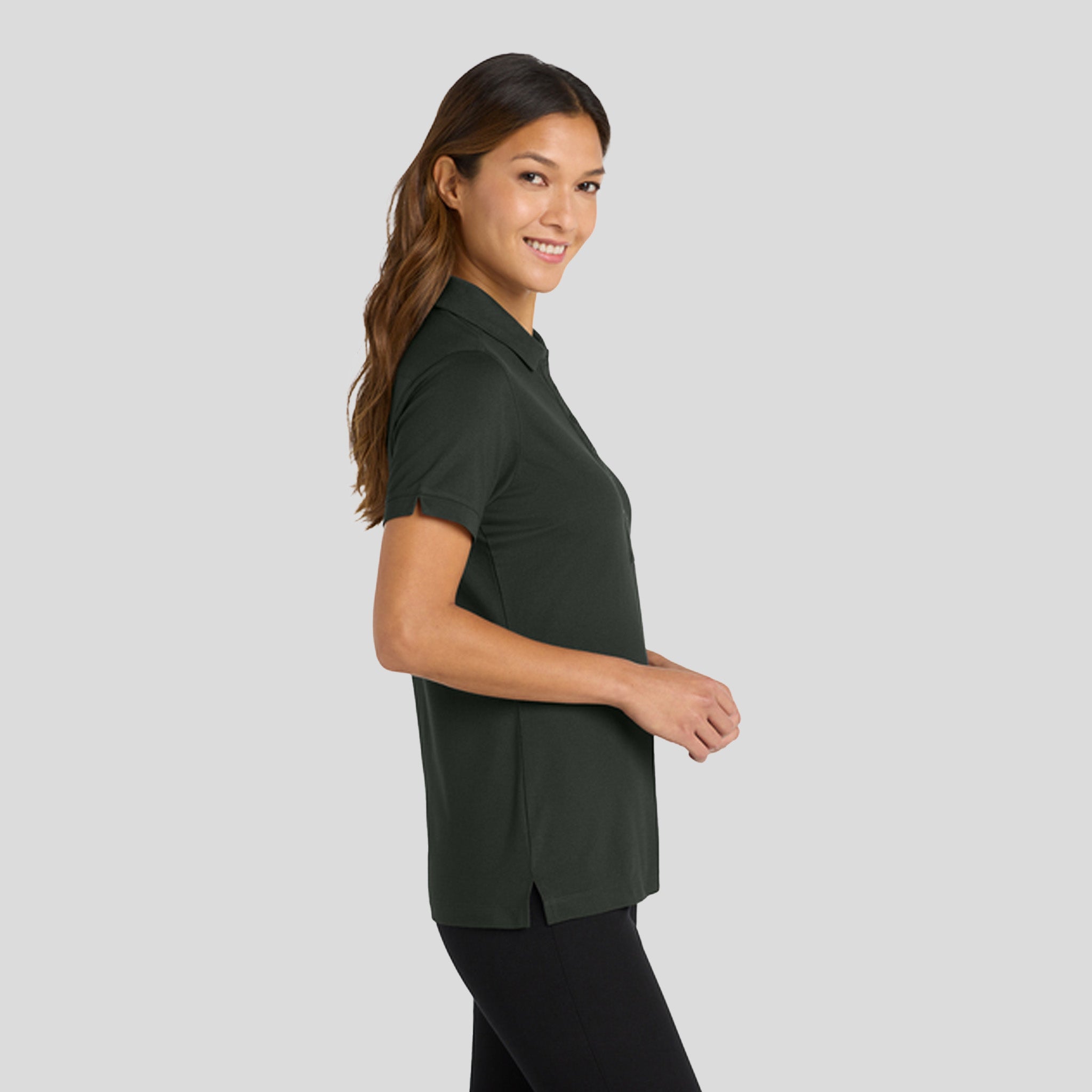 Women's Stretch Pique Polo | Grey Smoke