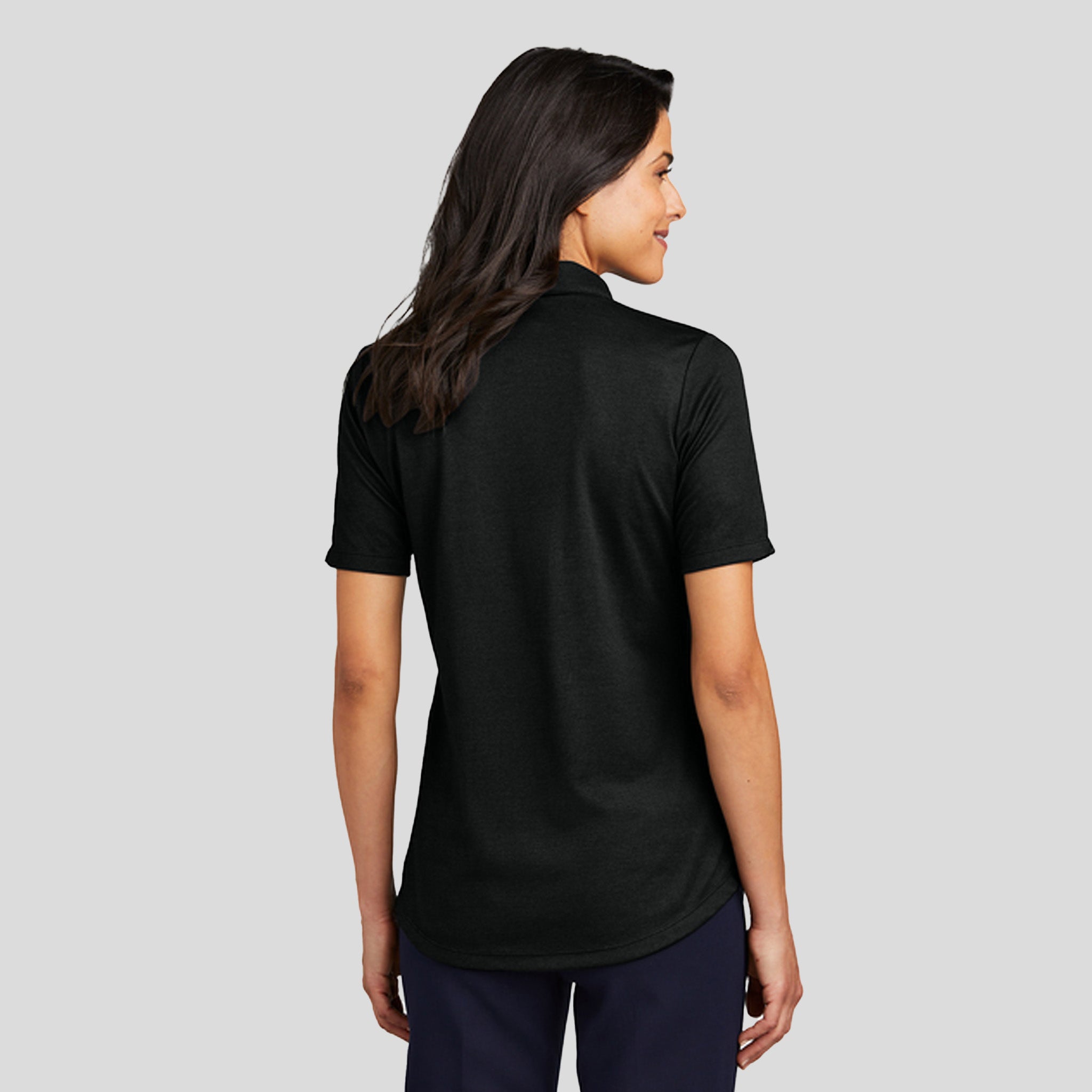 Women's Fine Pique Blend Polo | Black Heather