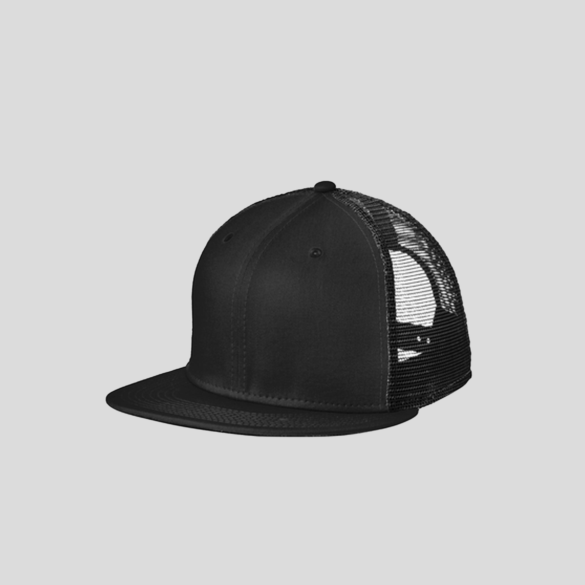Standard Fit Snapback Trucker Cap | Black/Black
