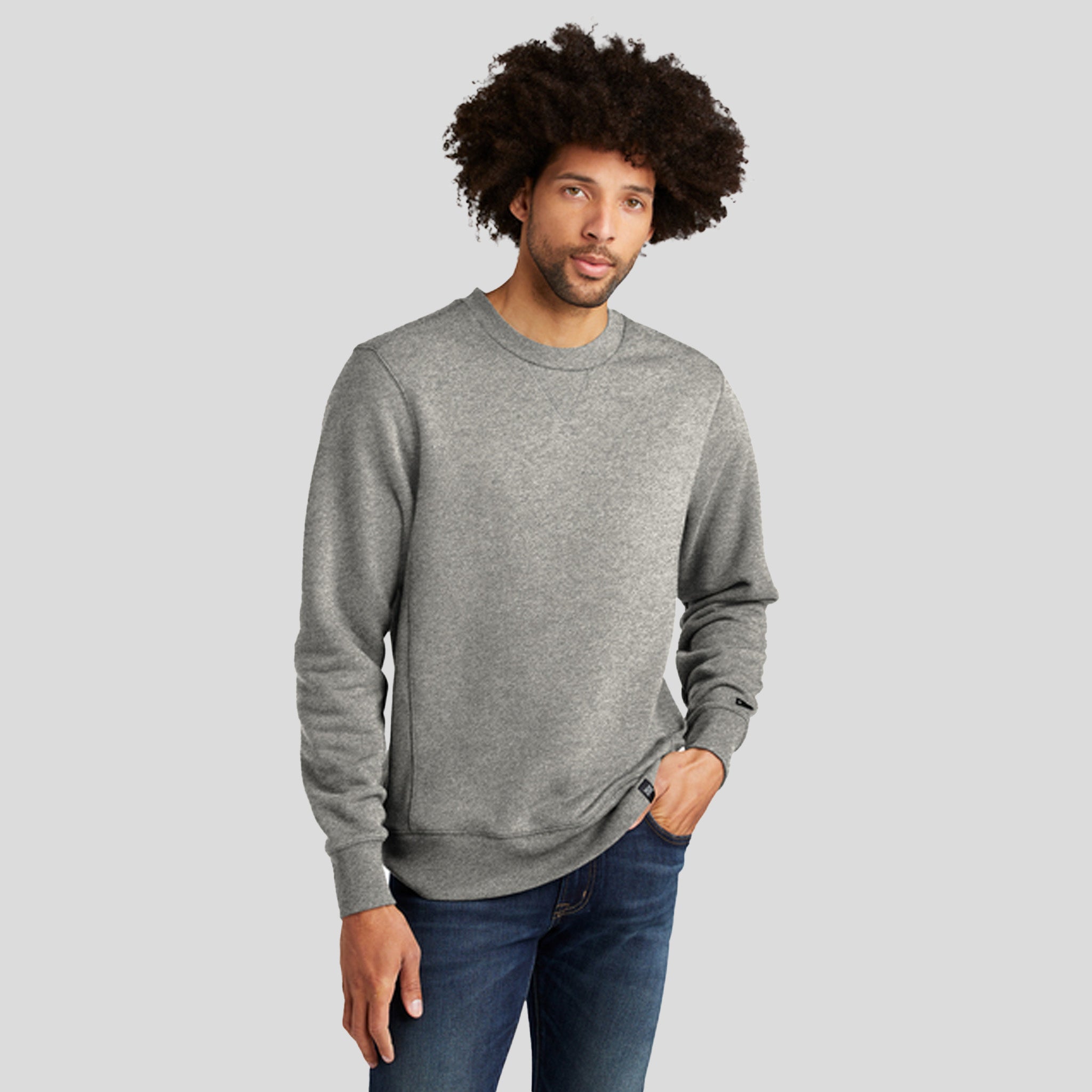 Men's French Terry Crew | Light Graphite Twist