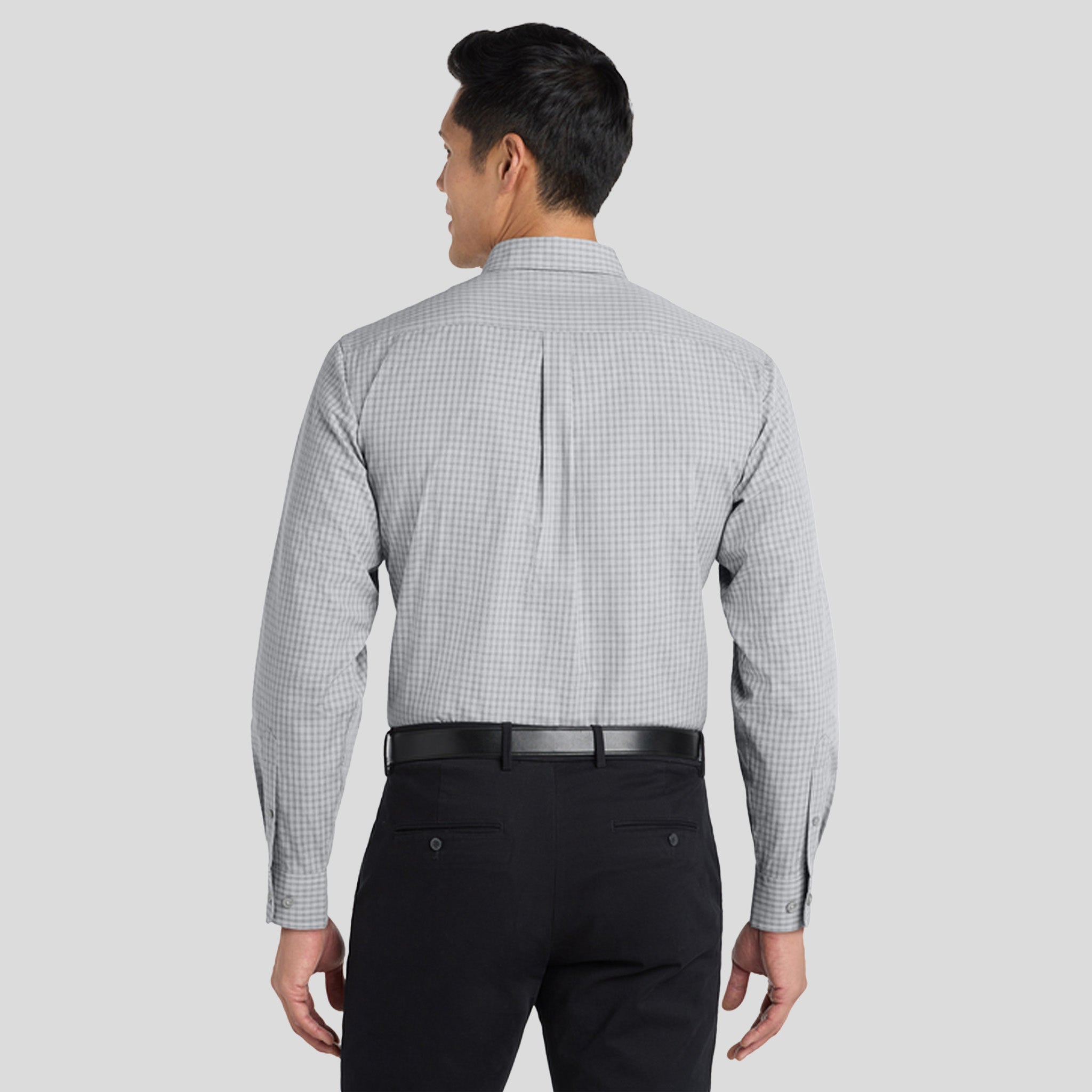 Plaid Pattern Easy Care Shirt | Charcoal