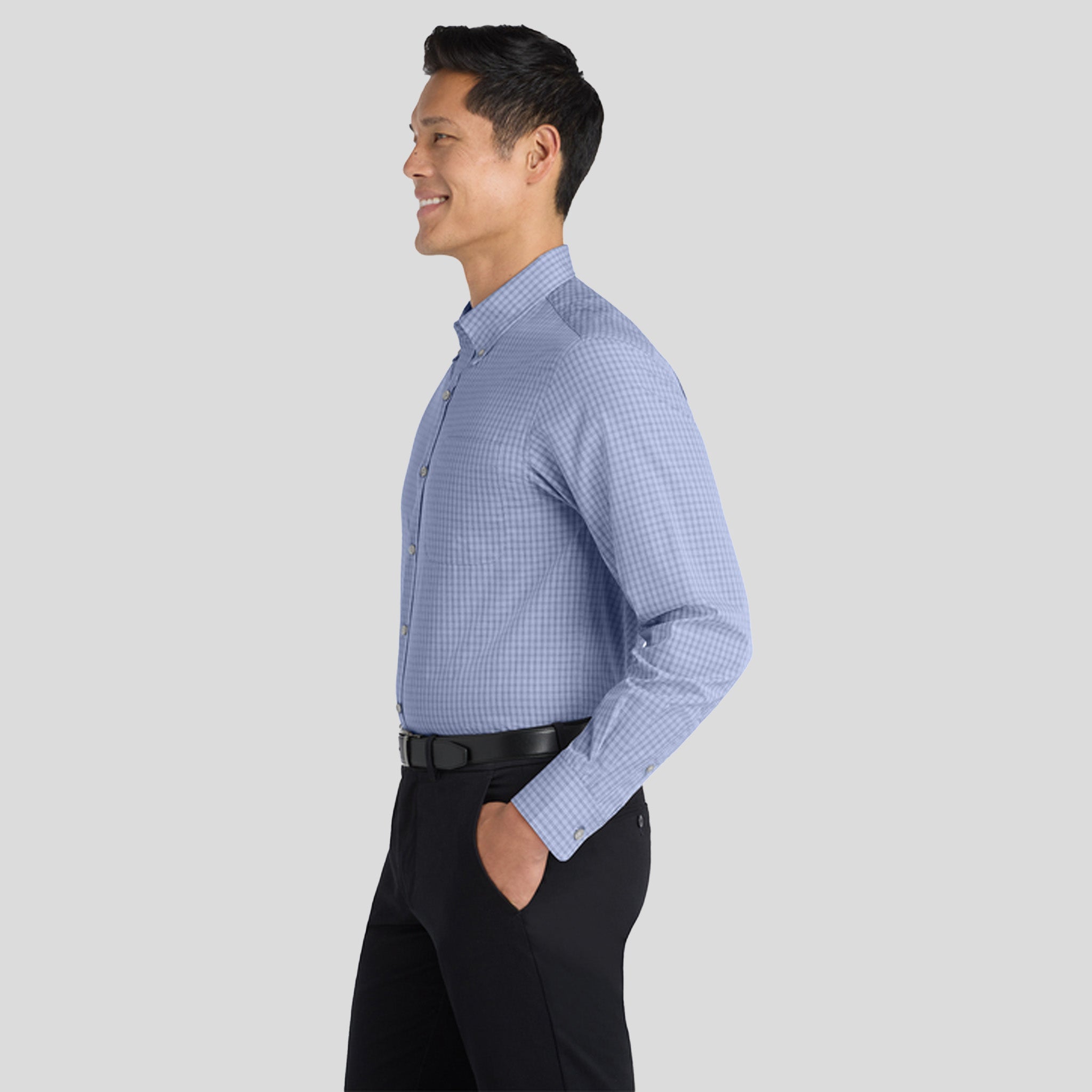 Plaid Pattern Easy Care Shirt | Navy