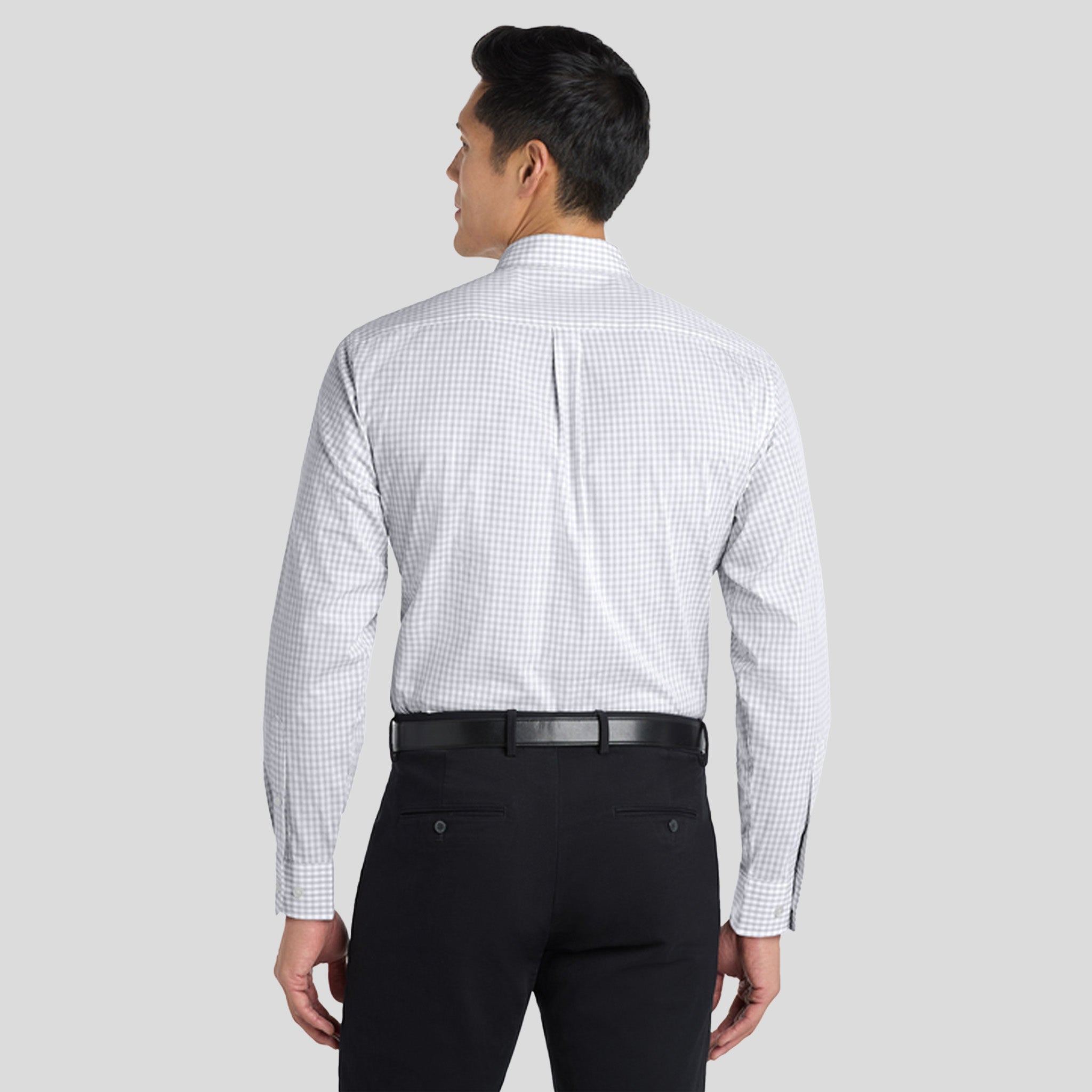 Plaid Pattern Easy Care Shirt | White