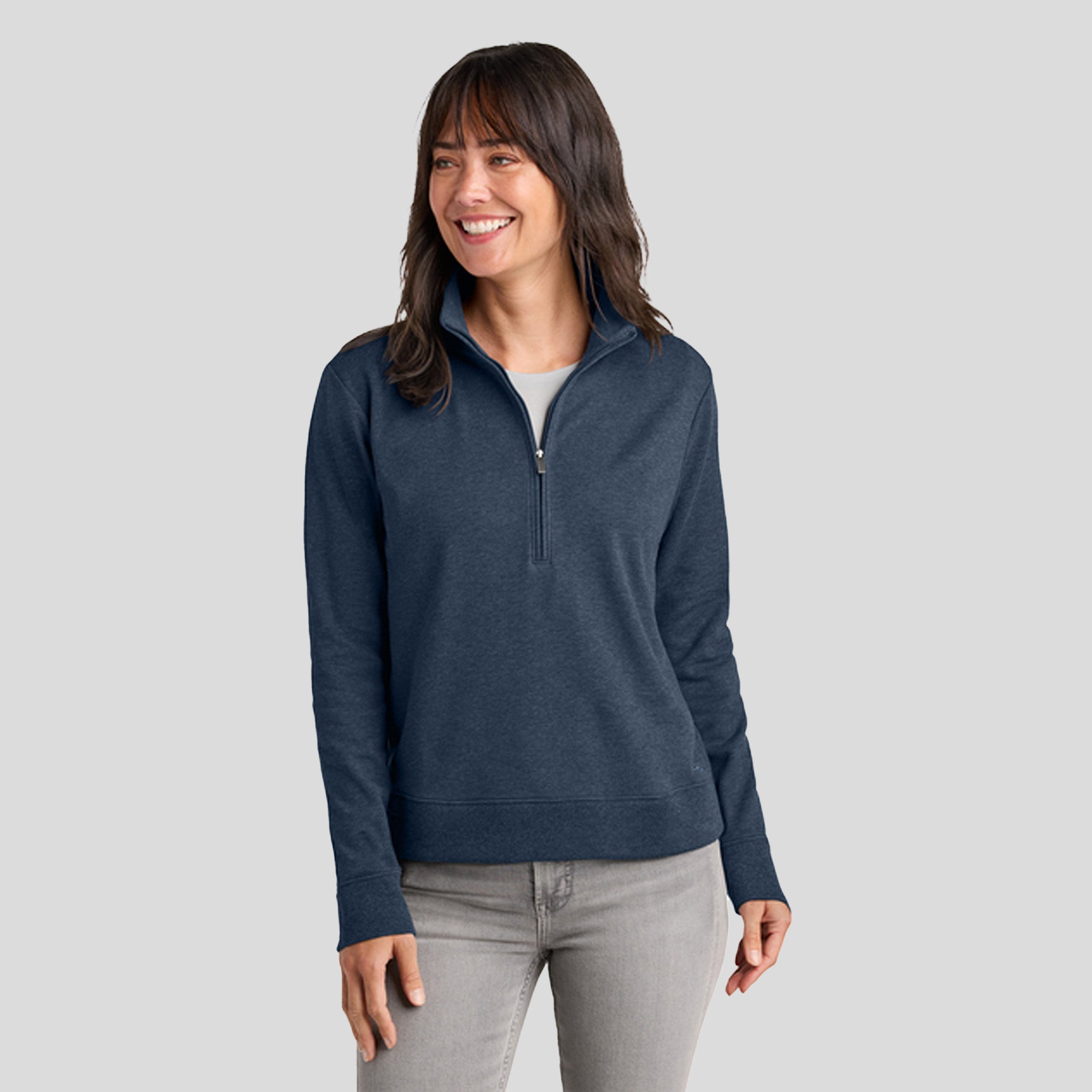 Womenโs Ocean Villa 1/4-Zip | Blue Heather