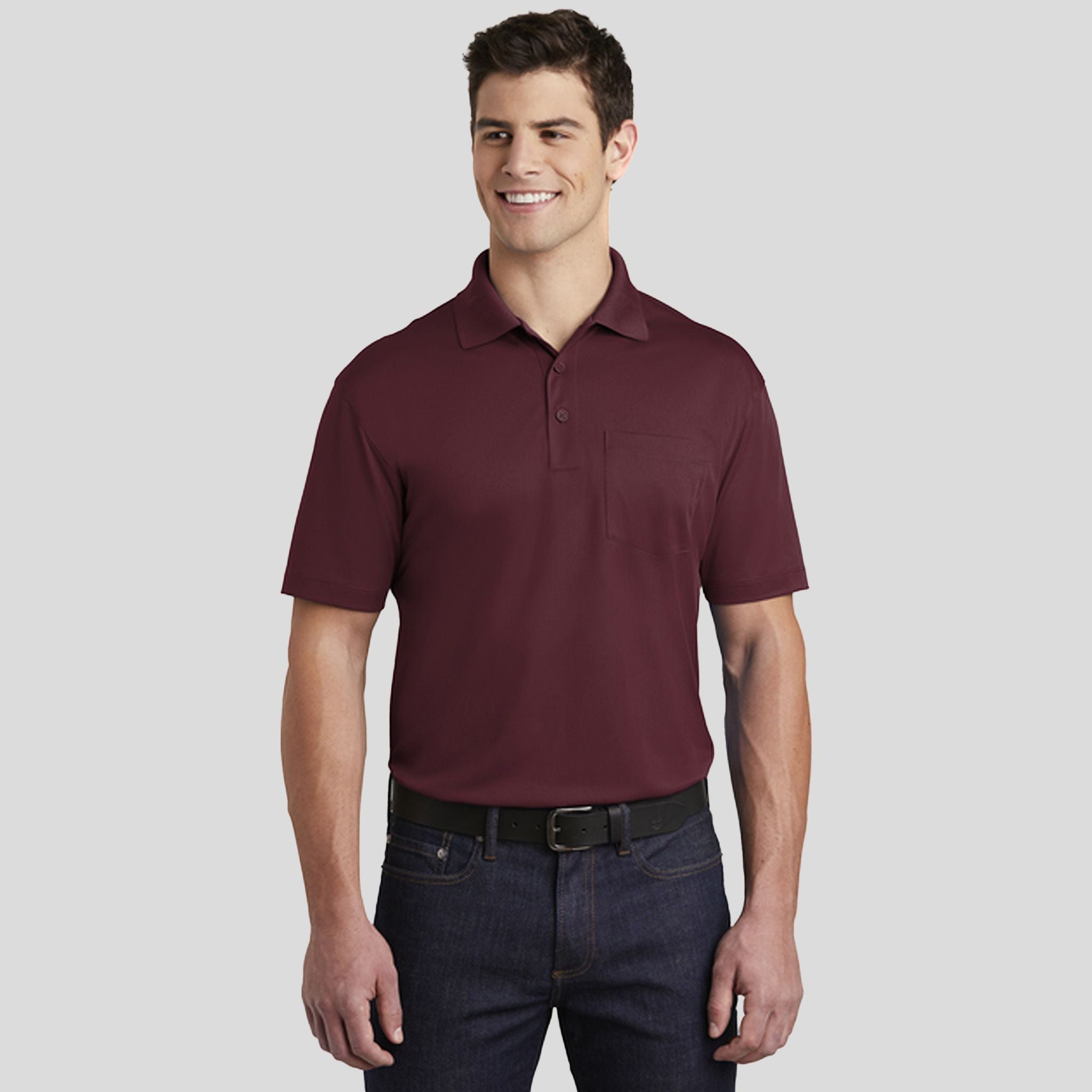 Micropique Sport-Wickยฎ Pocket Polo | Maroon