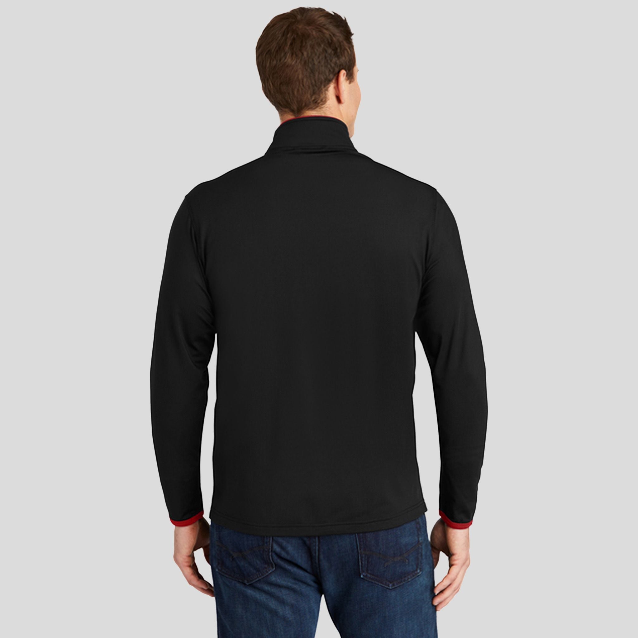 Sport-Wick® Stretch Contrast Full-Zip Jacket | Black/True Red