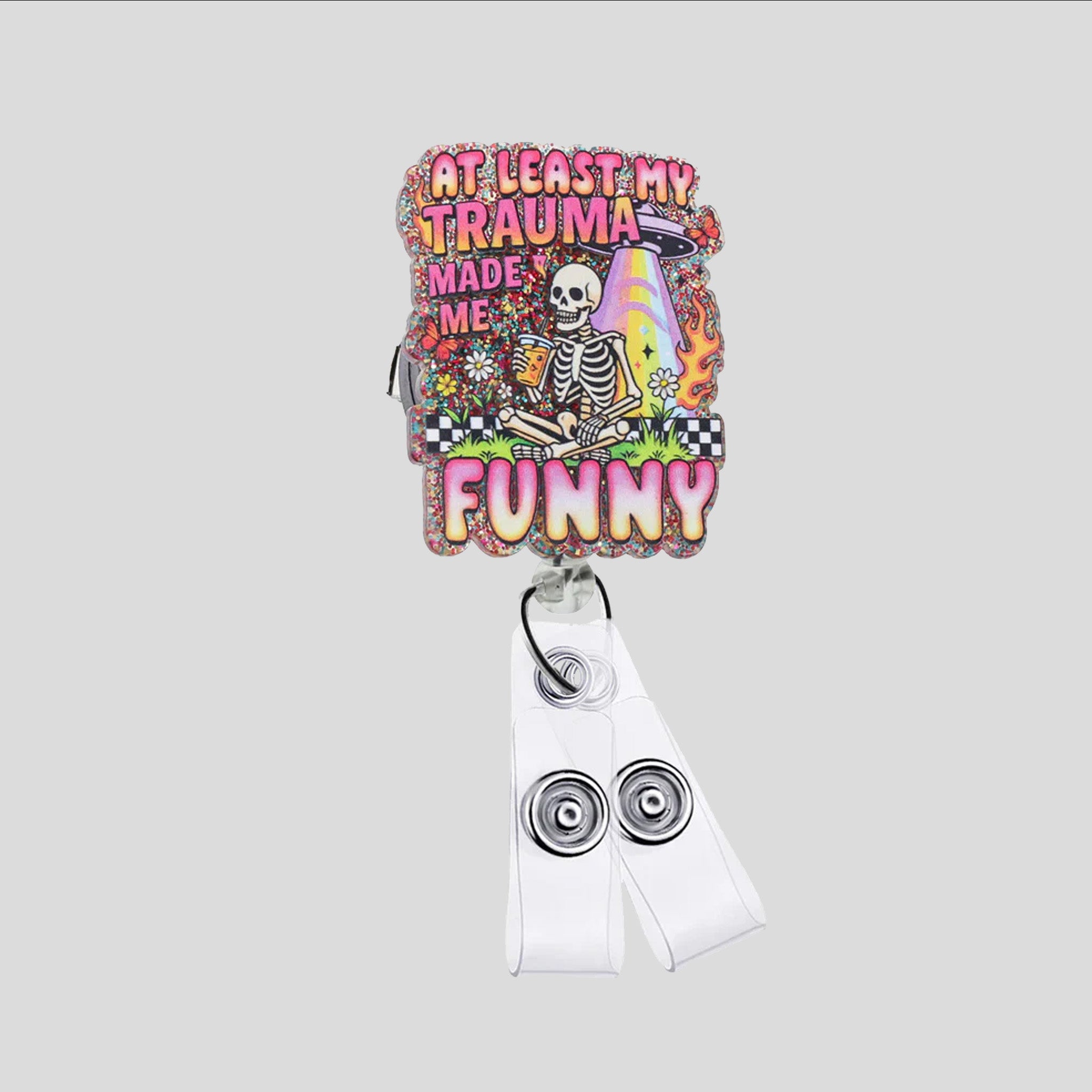 Acrylic Trauma Funny Badge Reel