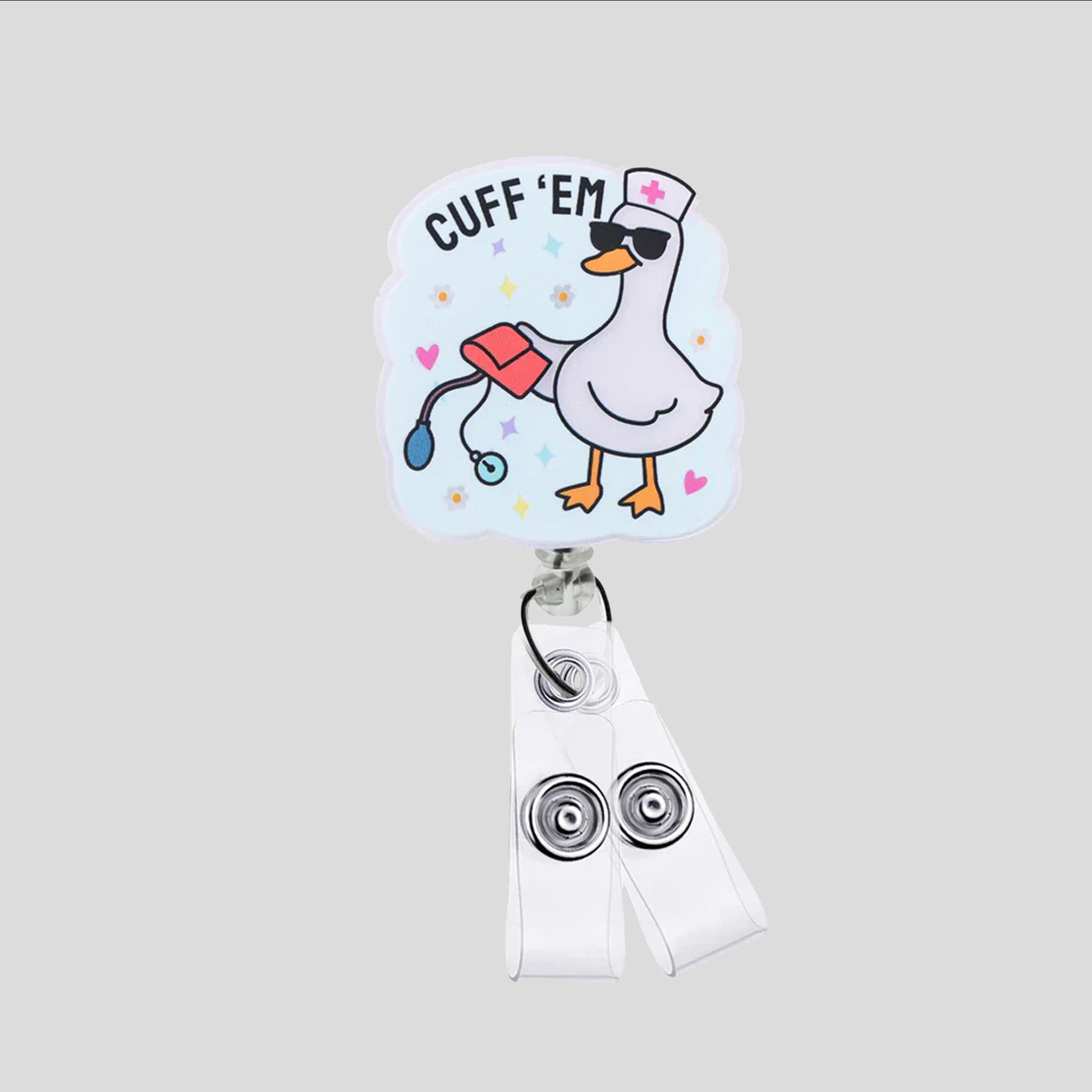 Acrylic Cuff 'Em Goose Badge Reel