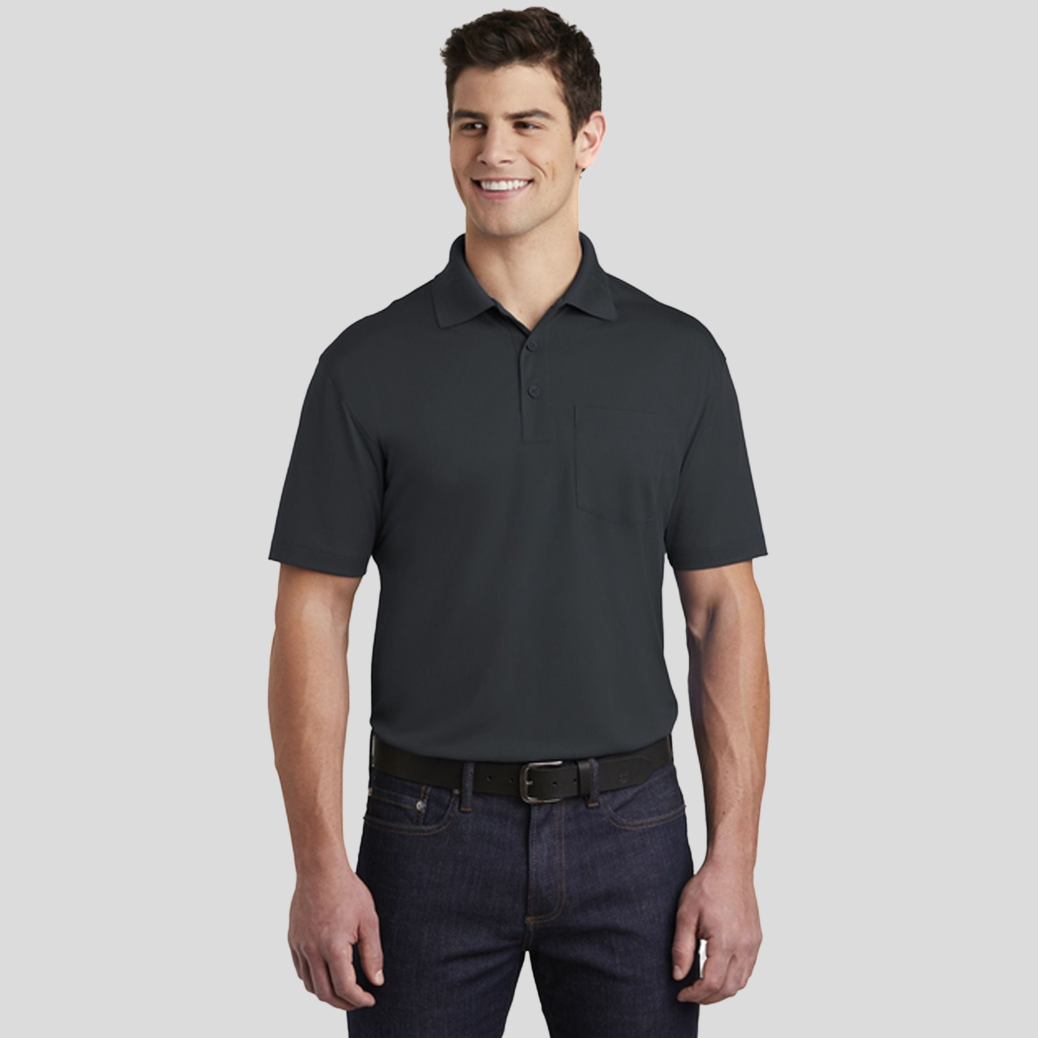 Micropique Sport-Wick® Pocket Polo | Iron Grey