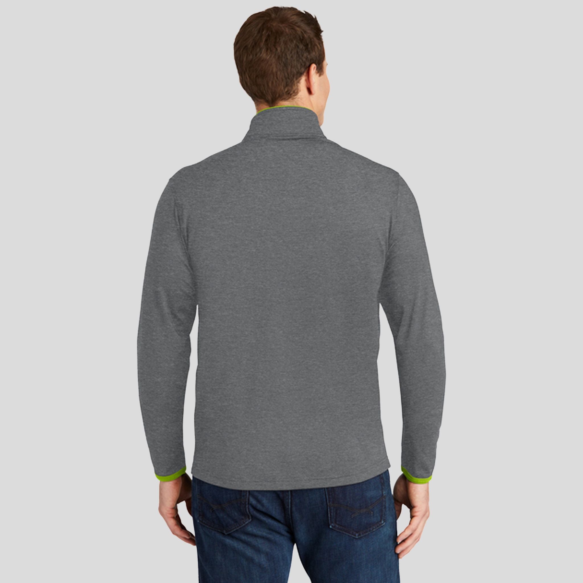 Sport-Wick® Stretch Contrast Full-Zip Jacket | Charcoal Grey Heather/Charge Green