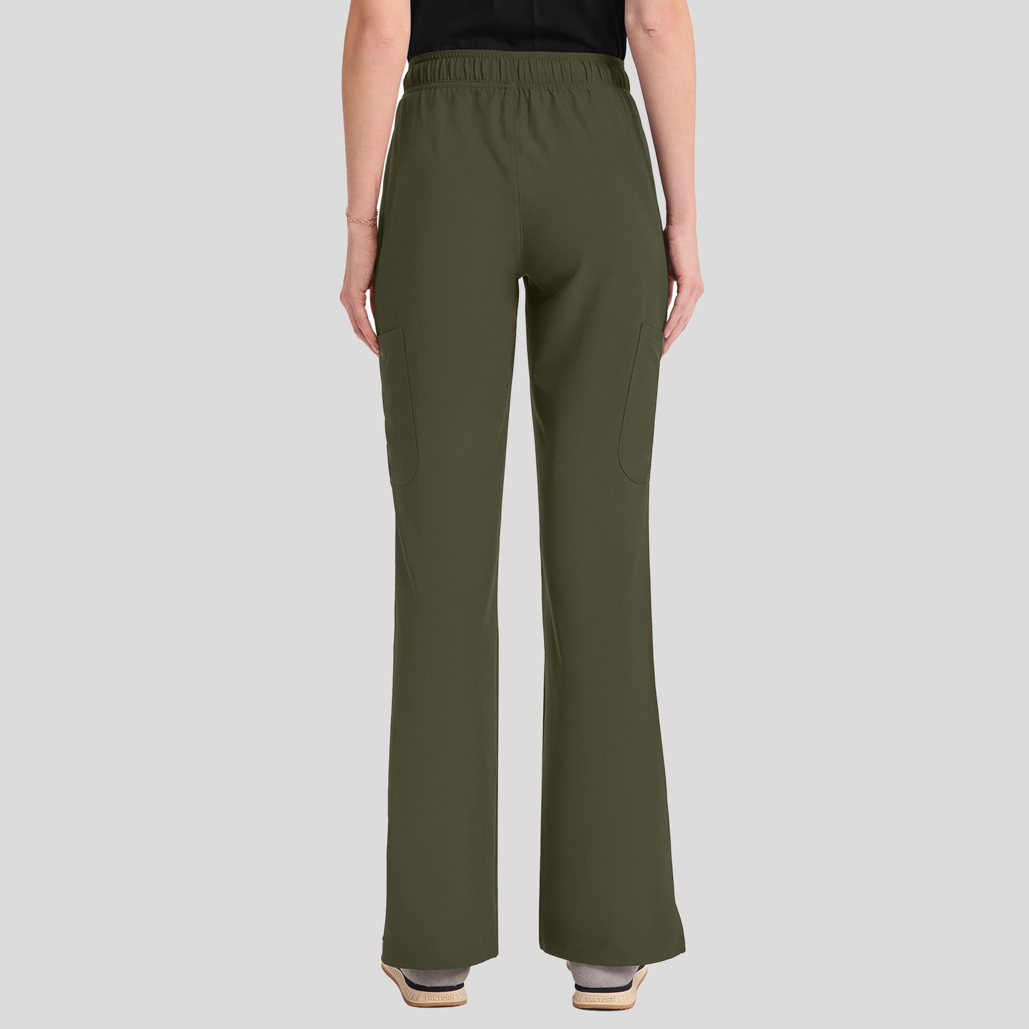 Mid Rise Flare Leg Scrub Pant | Olive