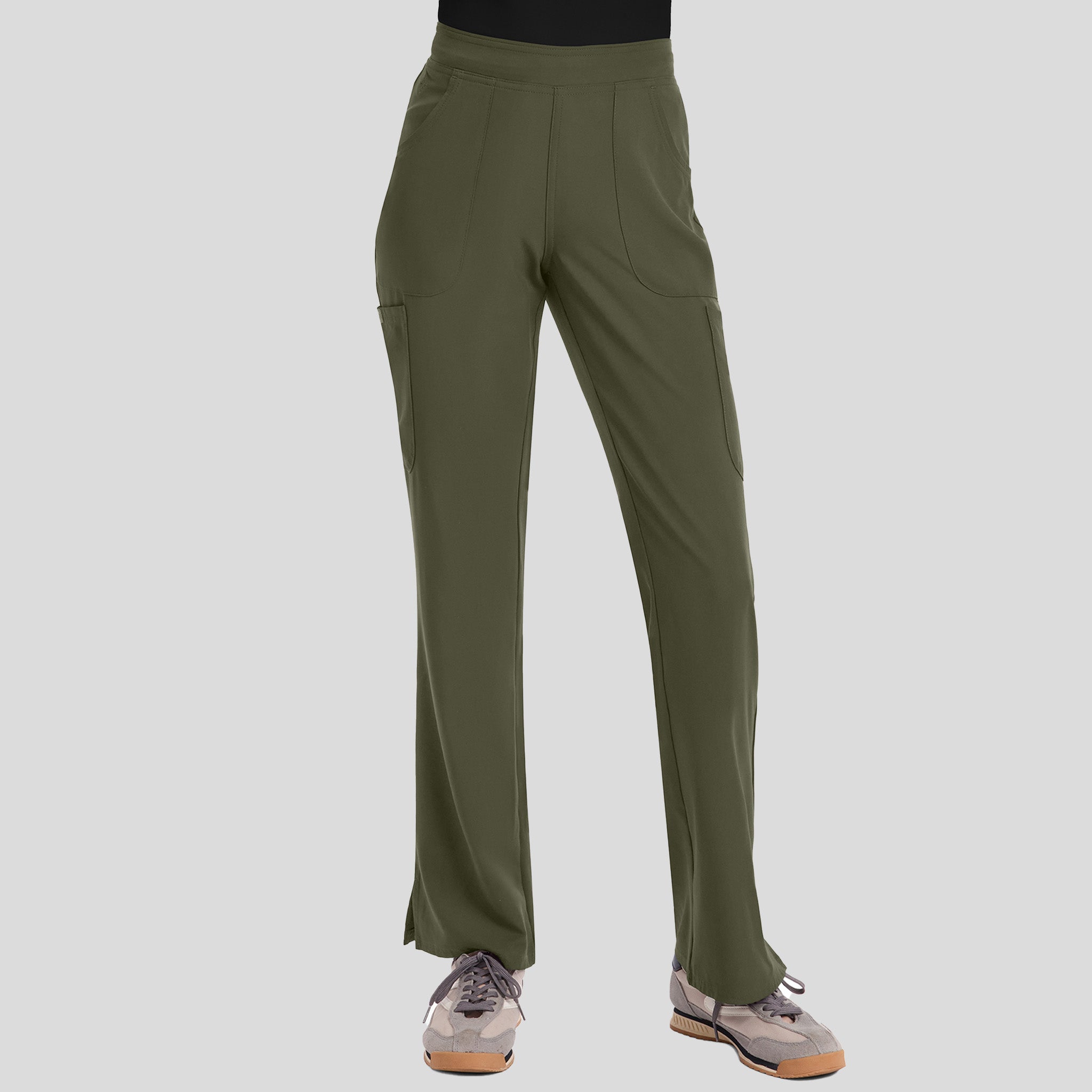 Mid Rise Flare Leg Scrub Pant | Olive