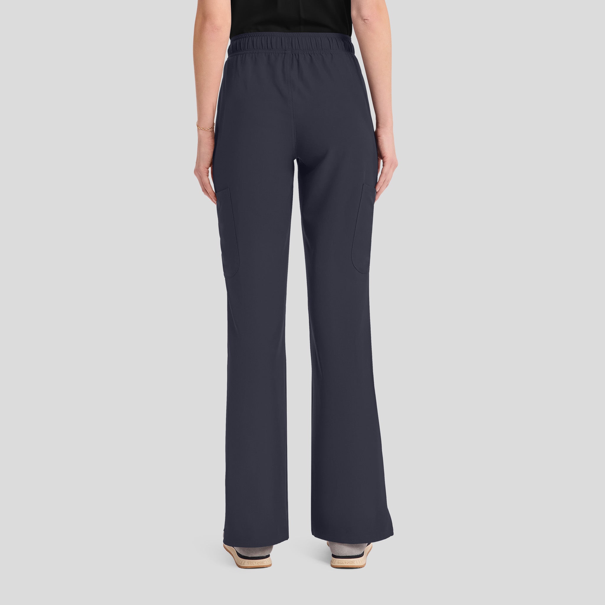 Mid Rise Flare Leg Scrub Pant | Pewter