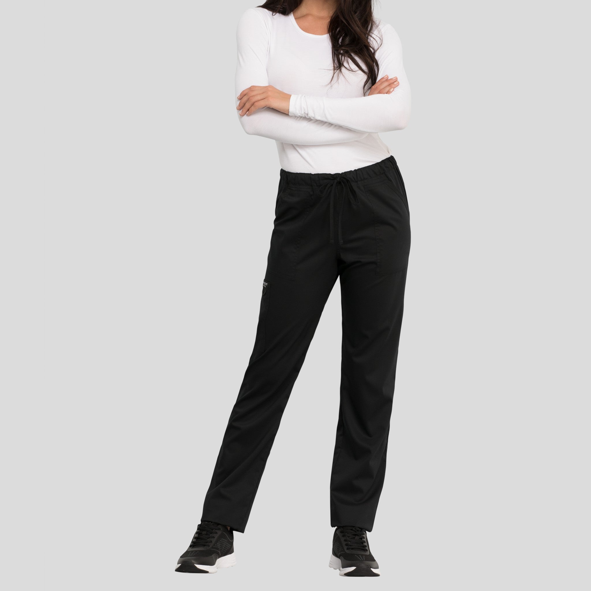 Unisex Drawstring Scrub Pant | Black