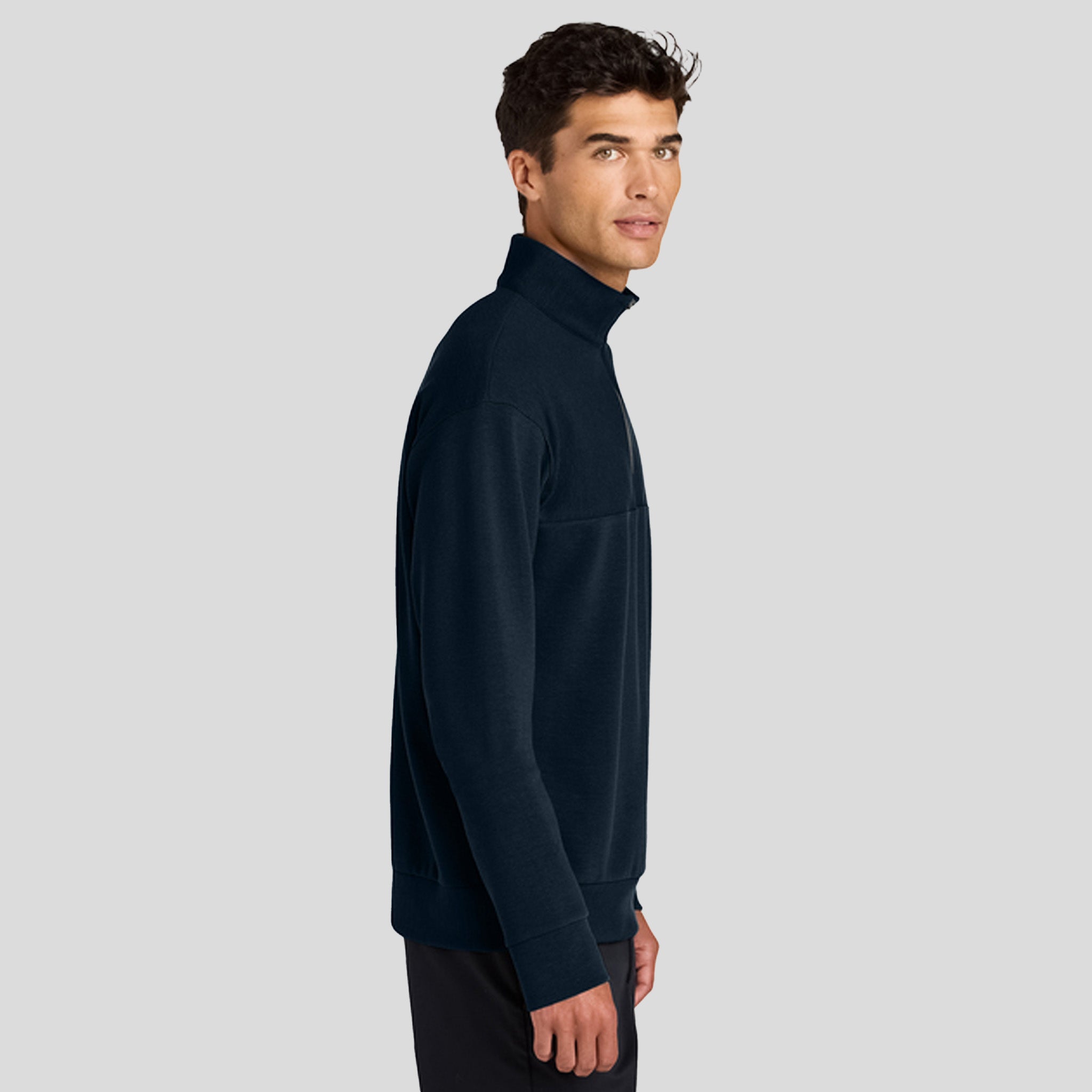 Linear Texture 1/4-Zip | Night Navy