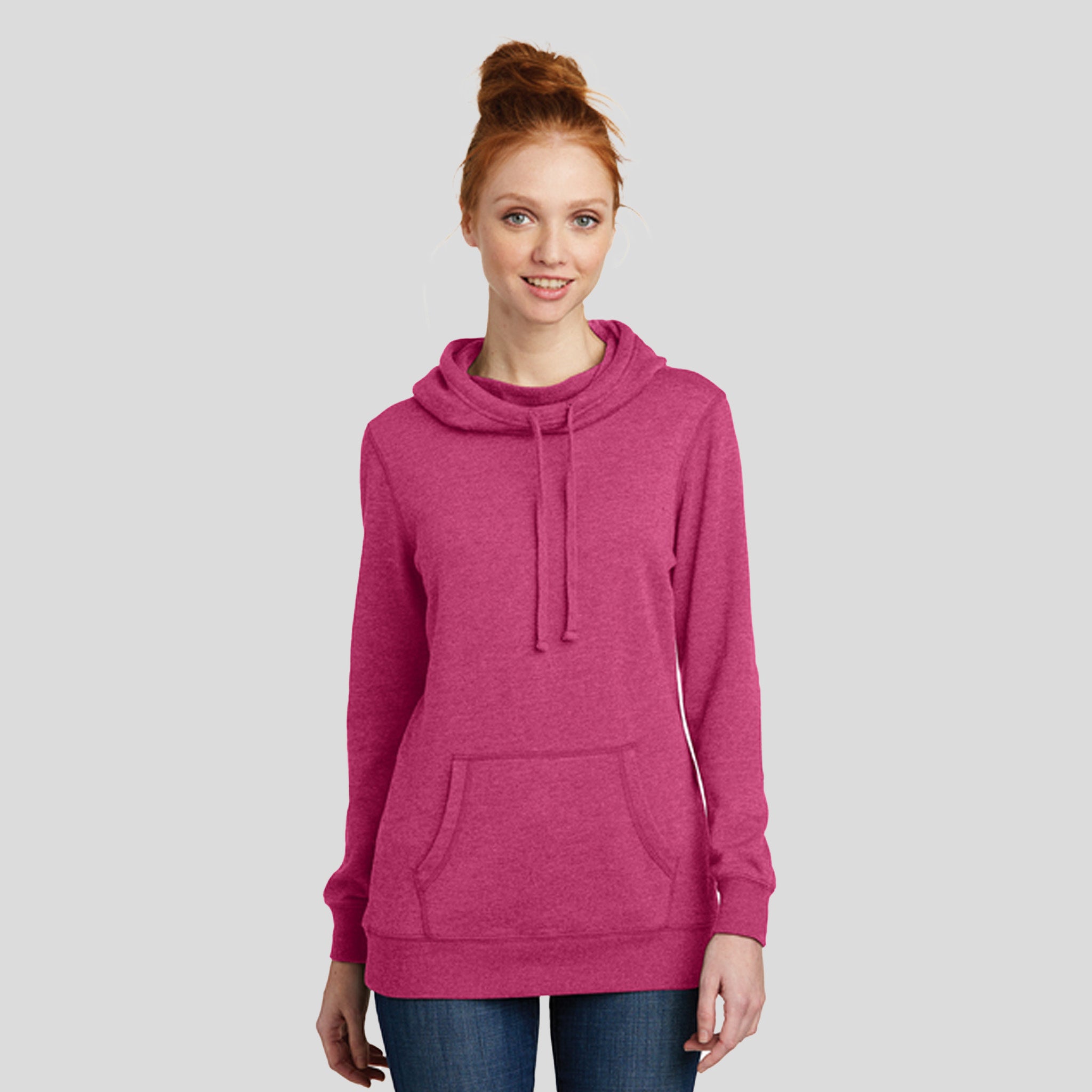 Women’s Lightweight Fleece Hoodie | Heathered Pink Azalea