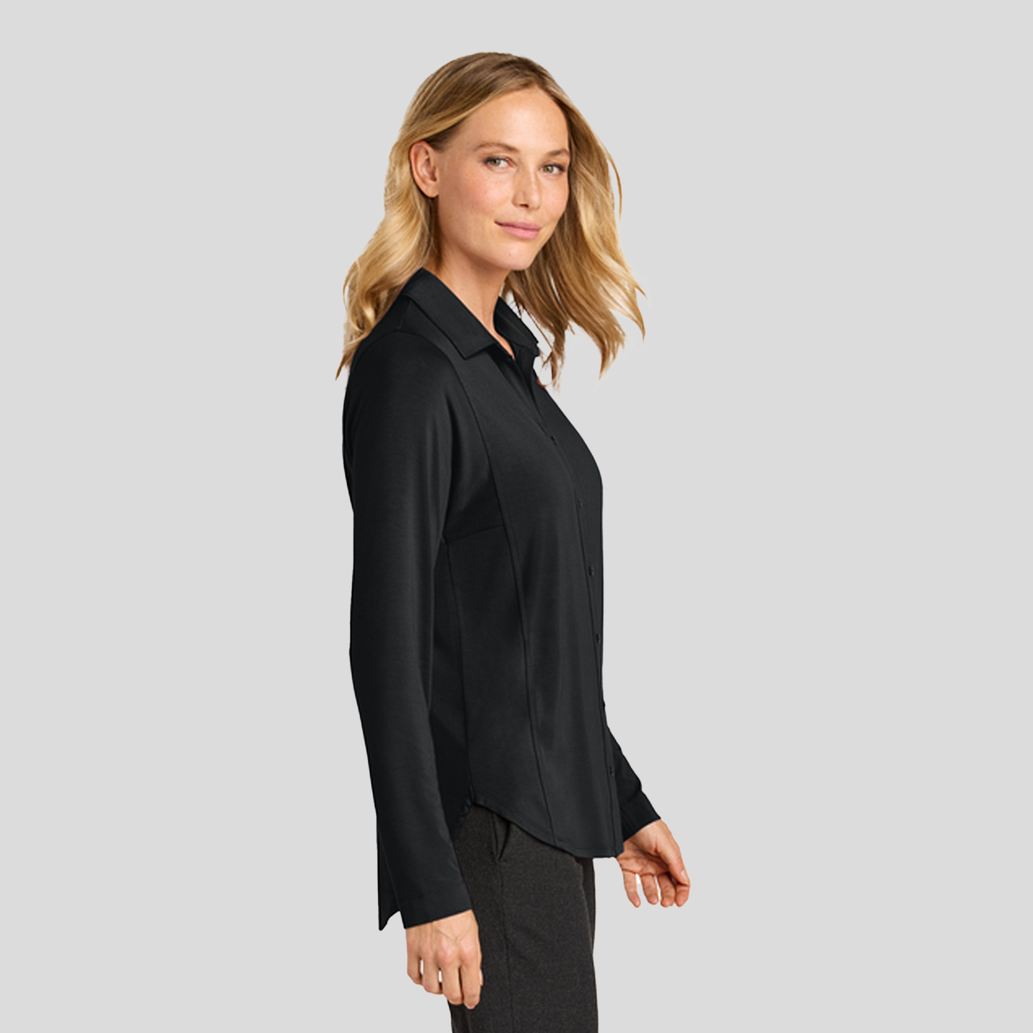 Women’s Luxe Knit Button Tunic | Deep Black
