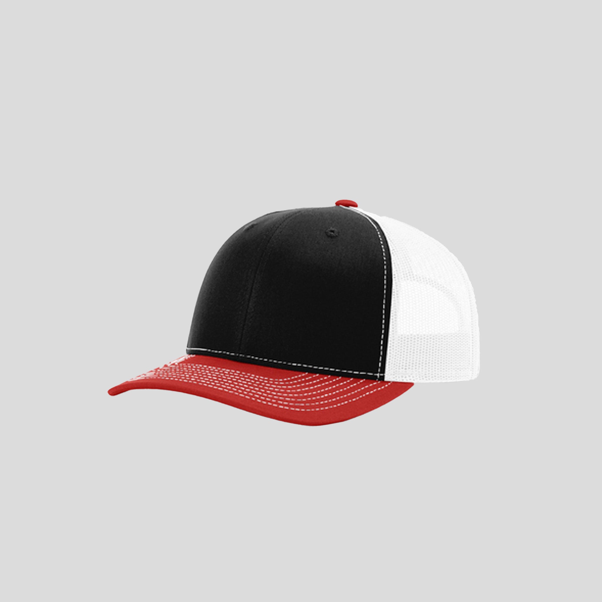 Richardson Trucker Cap | Black/White/Red