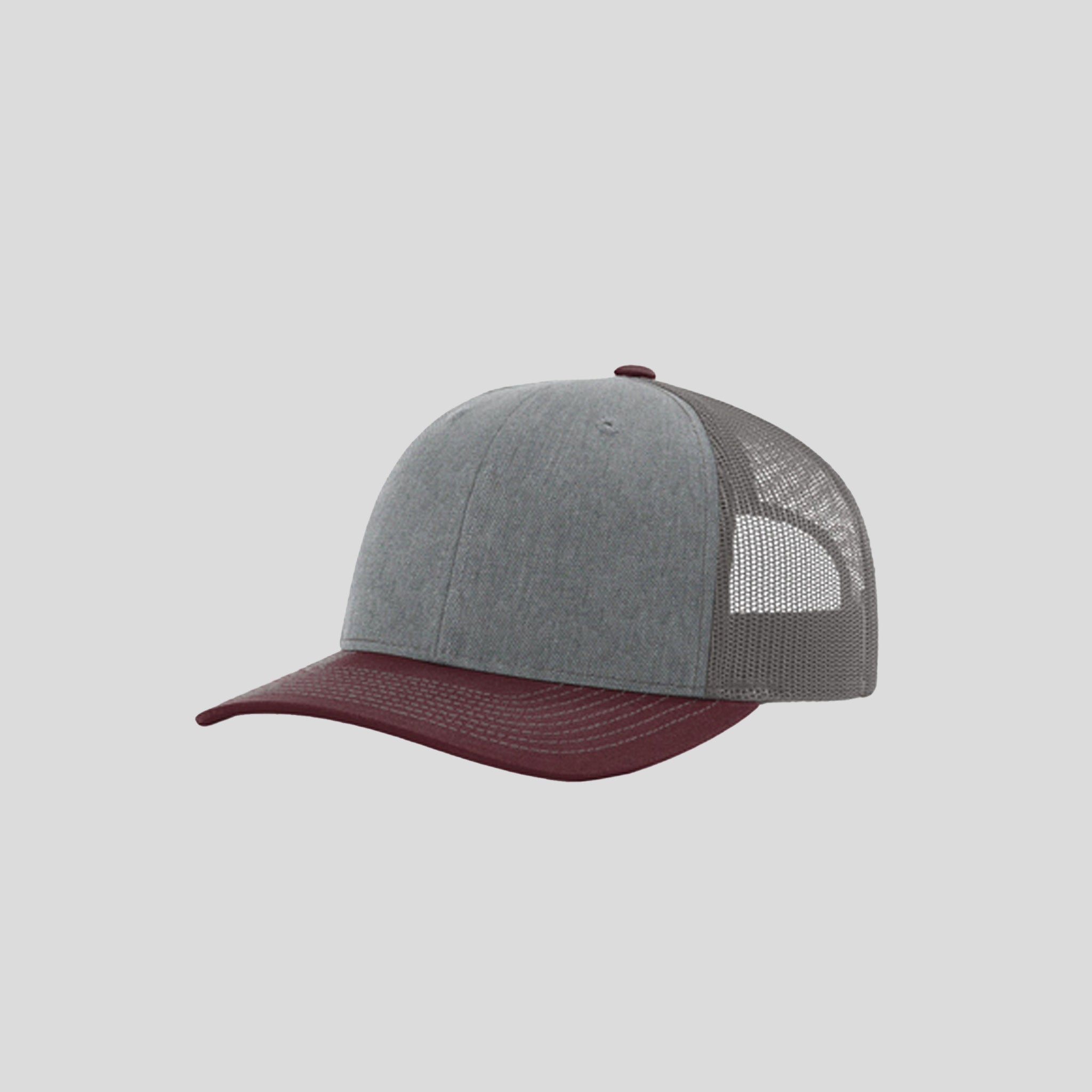Richardson Trucker Cap | Heather Grey/Charcoal/Maroon
