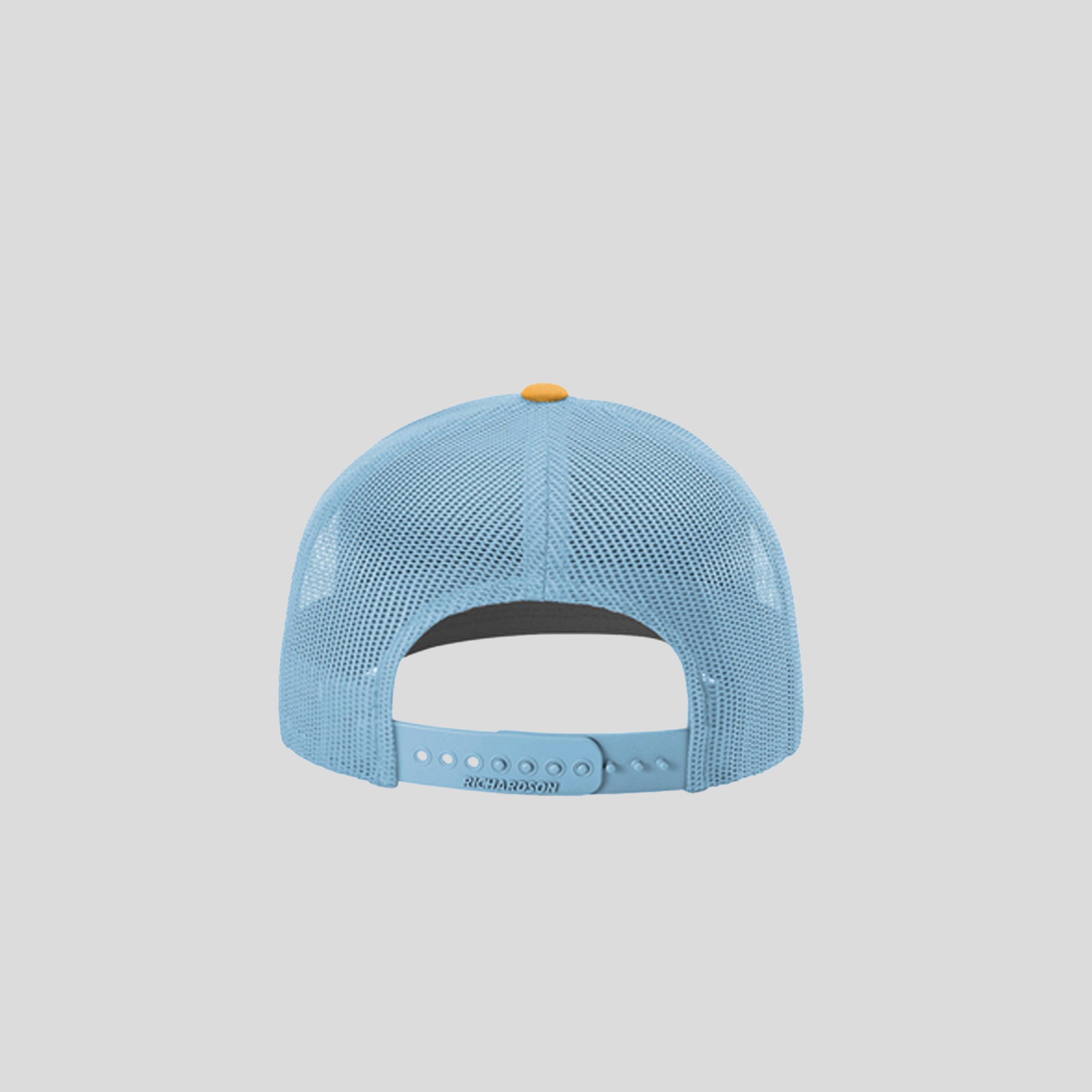 Richardson Trucker Cap | White/Columbia Blue/Yellow