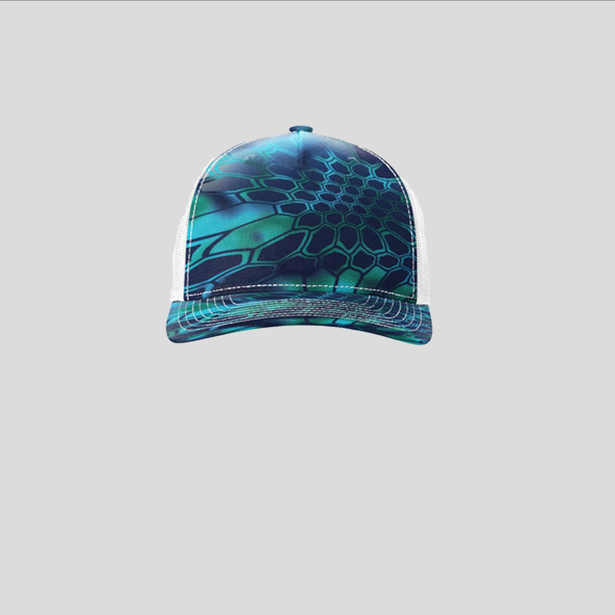Printed Five-Panel Trucker Hat | Kryptek Pontus/White
