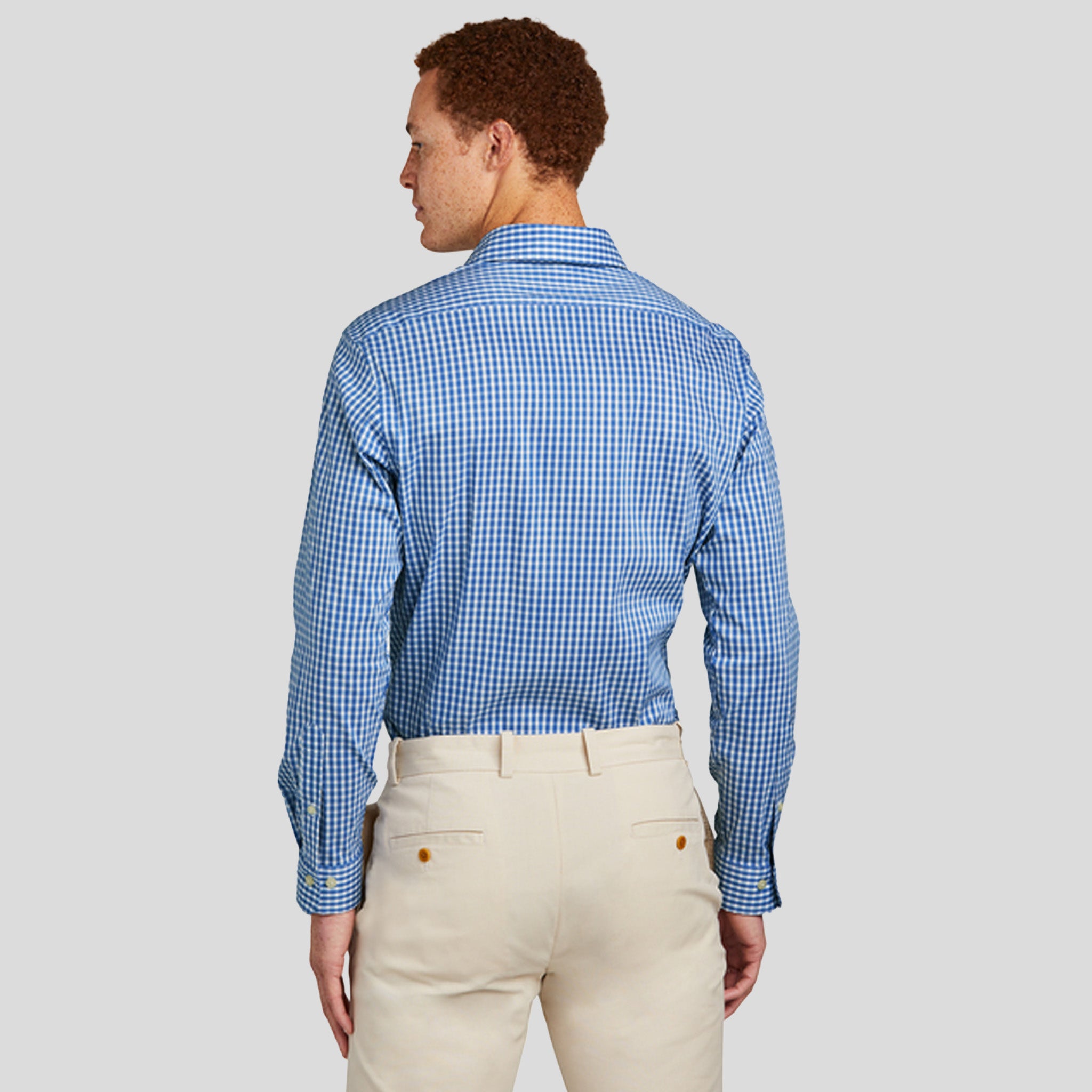 Tech Stretch Patterned Shirt | Charter Blue Check