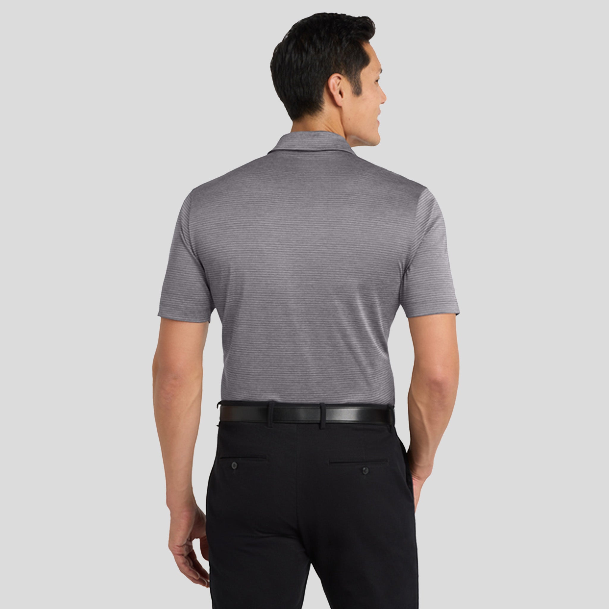 Shadow Stripe Polo | Shadow Grey