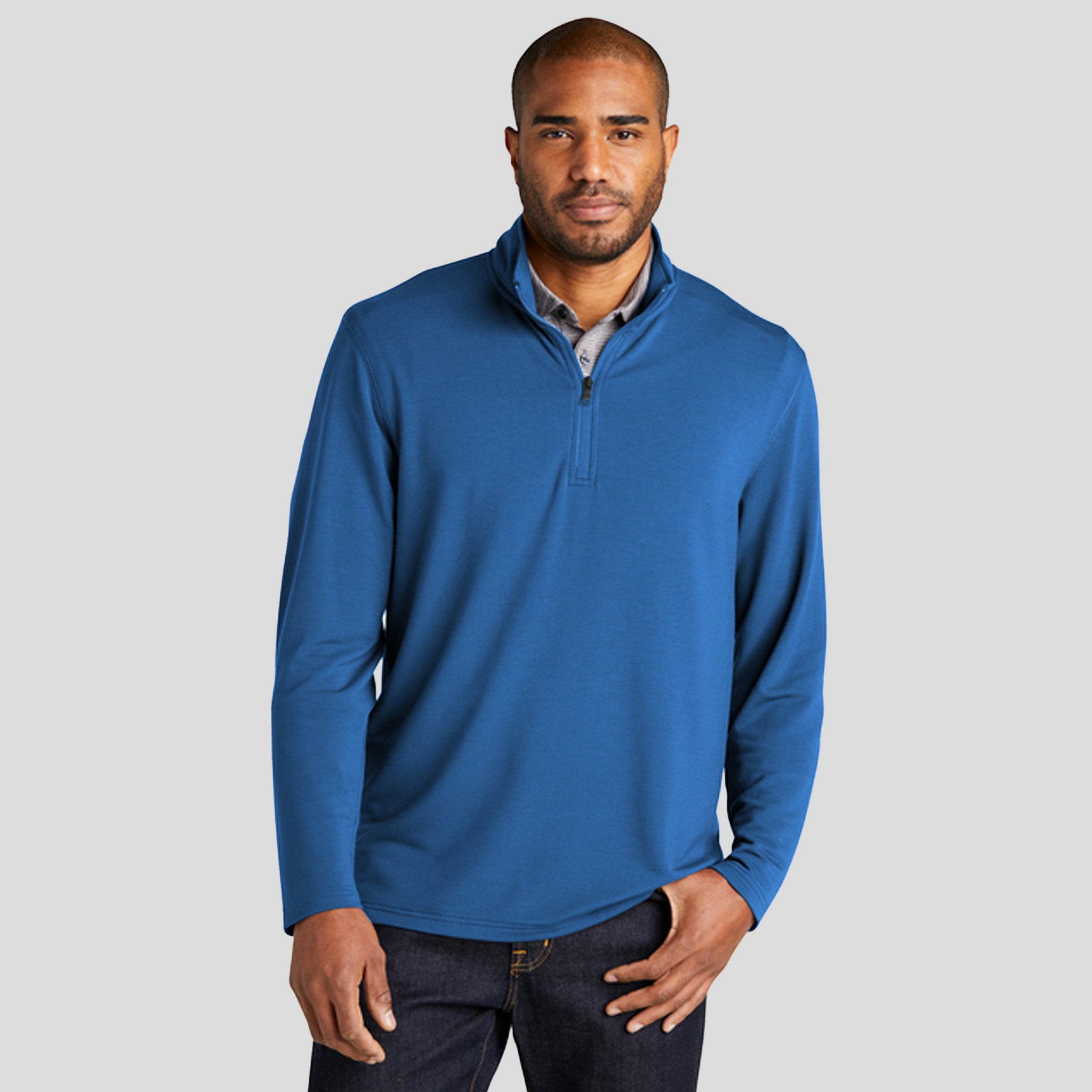 Microterry 1/4-Zip Pullover | Aegean Blue