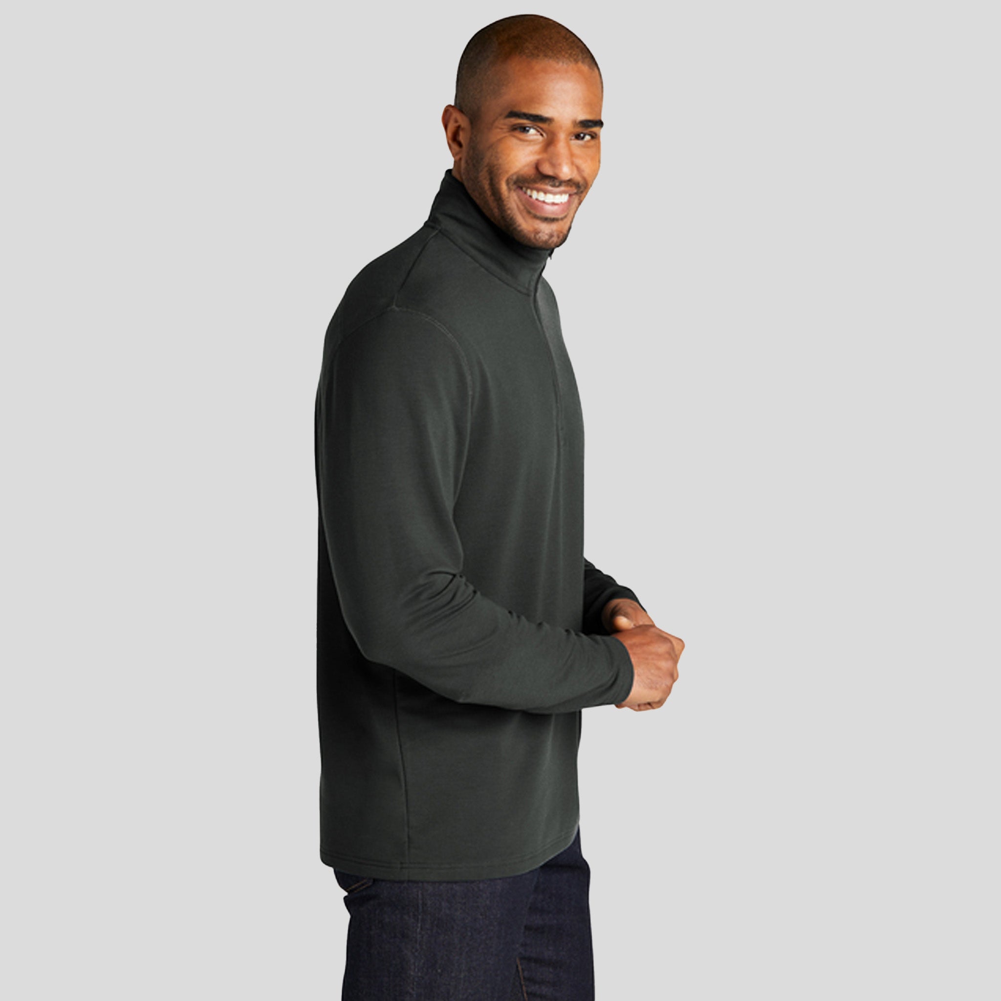 Microterry 1/4-Zip Pullover | Charcoal