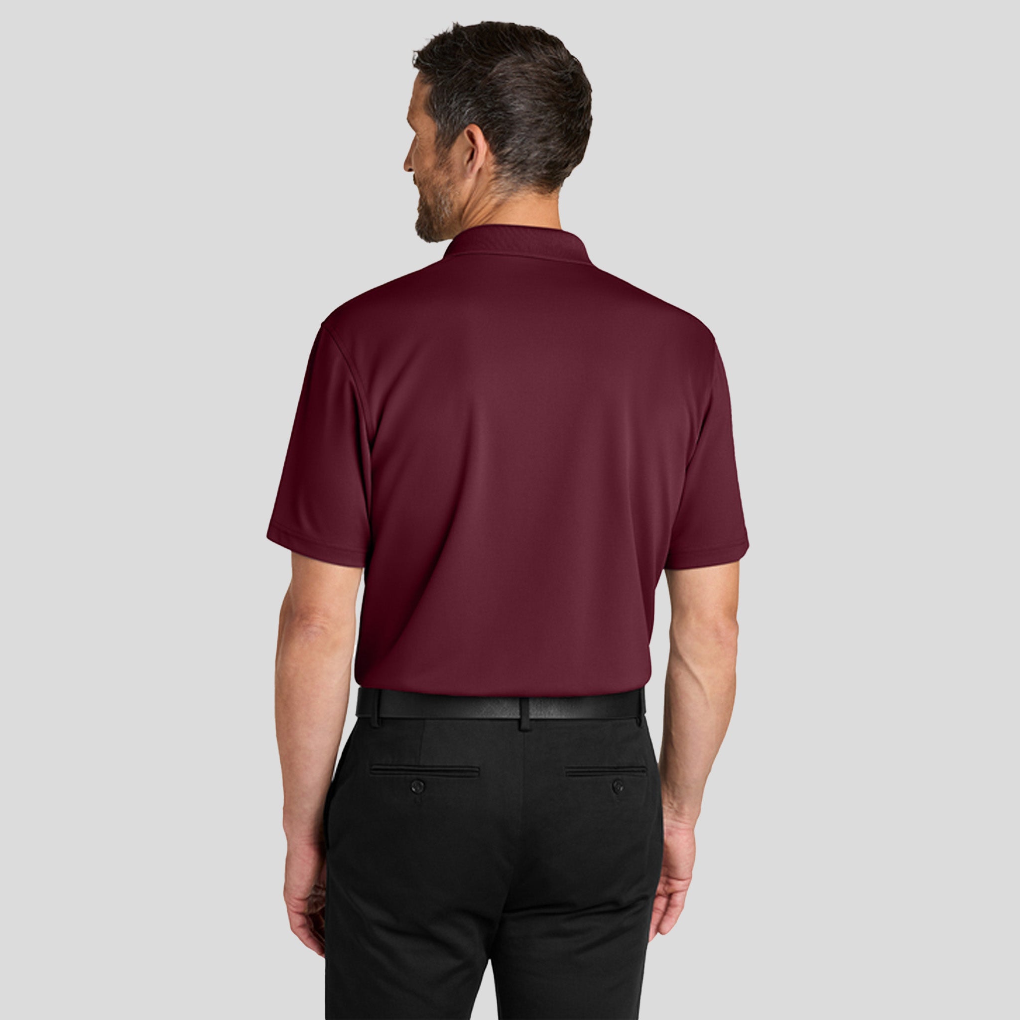 Men's Dry Zone® Stain-Release Grid Polo | Club Burgundy