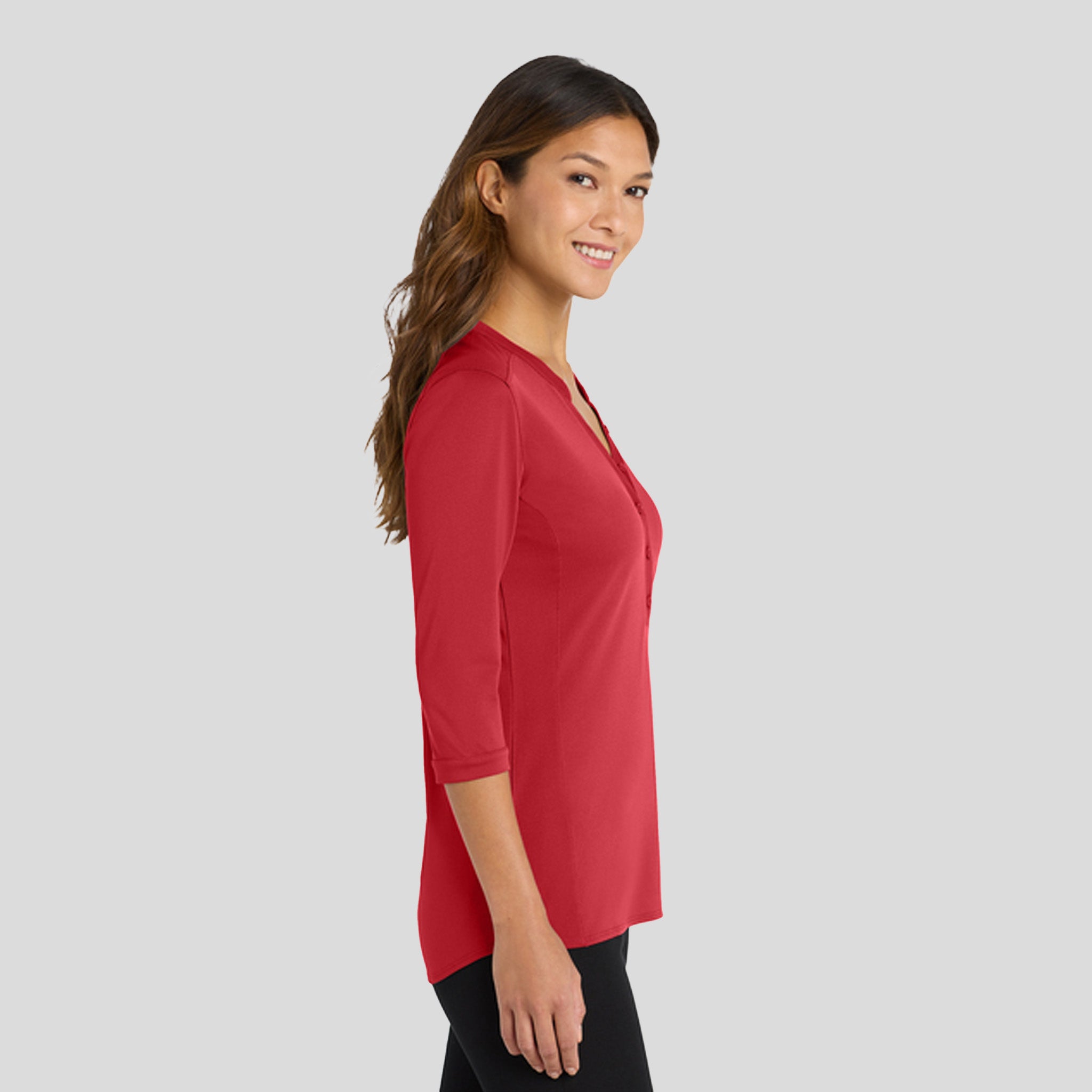 Women's UV Choice Pique Henley | Rich Red