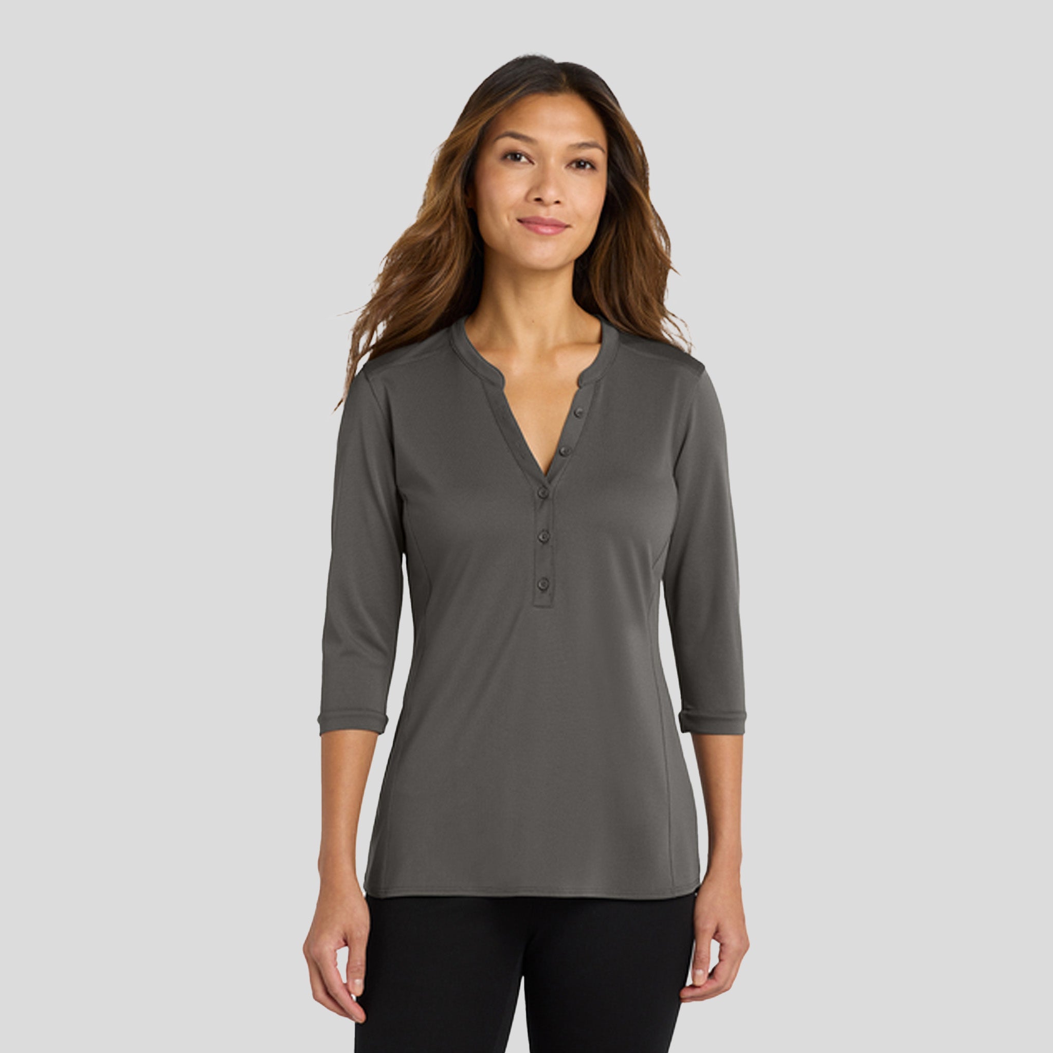 Women's UV Choice Pique Henley | Sterling Grey