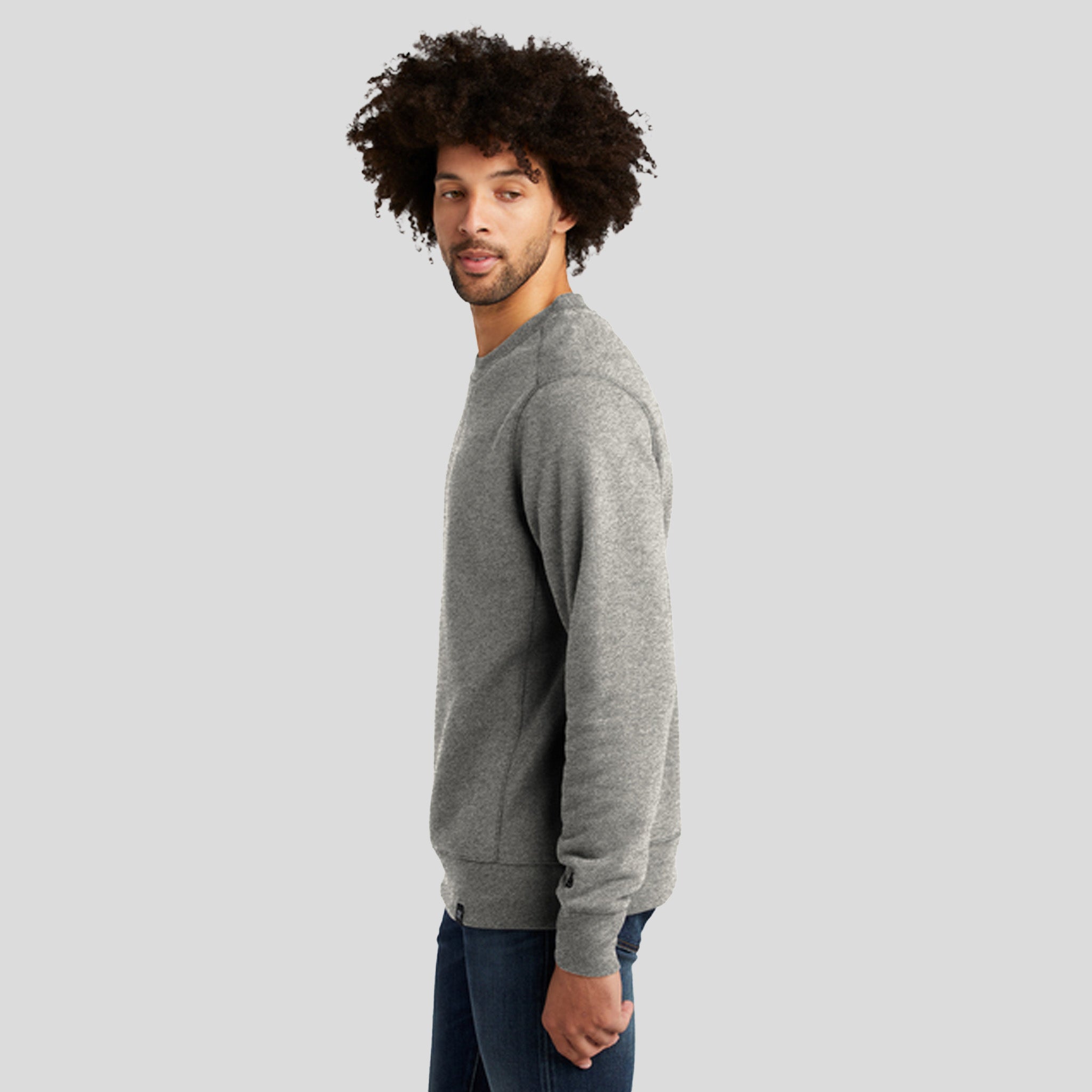 Men's French Terry Crew | Light Graphite Twist