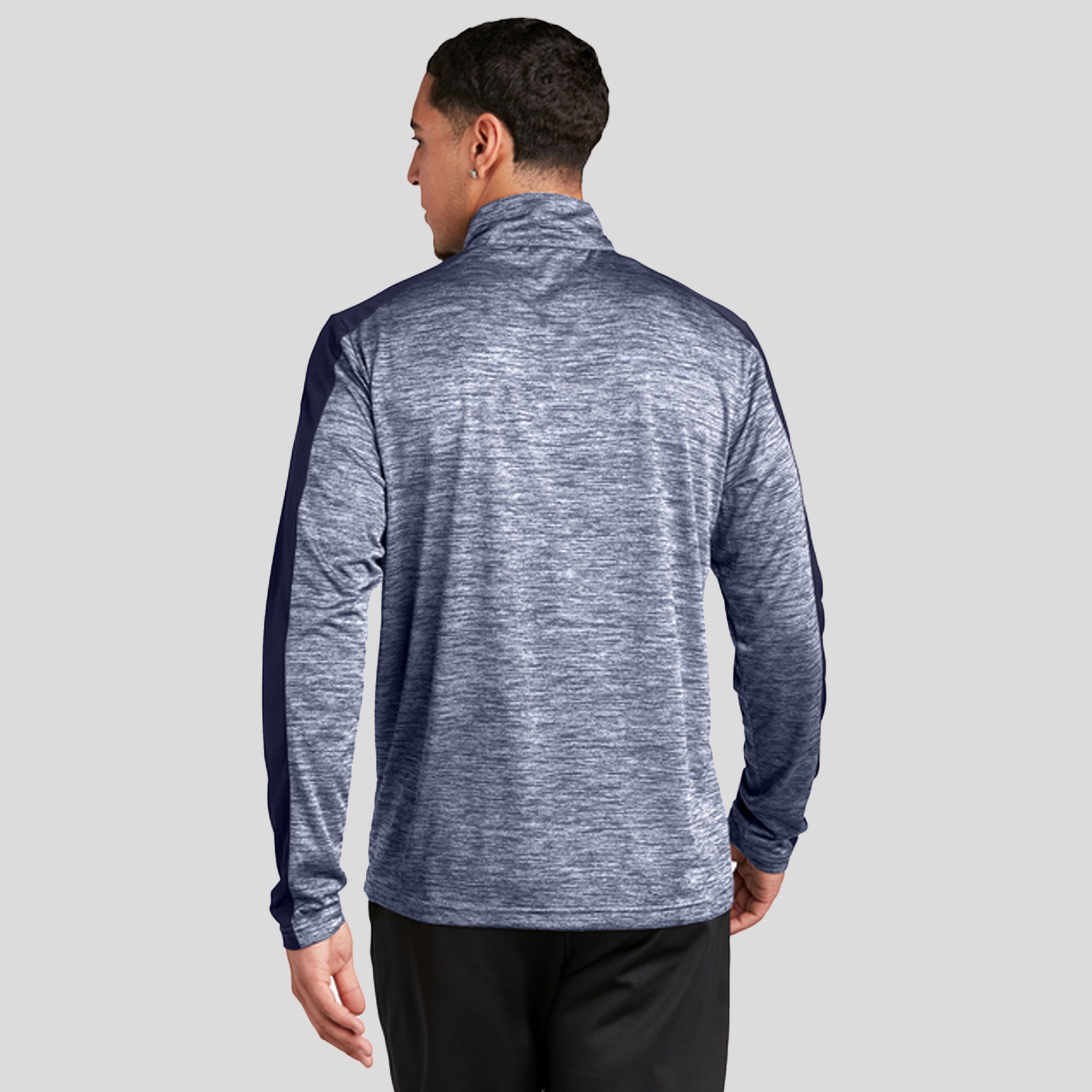 PosiCharge® Electric Heather Colorblock 1/4-Zip Pullover | True Navy Electric/True Navy