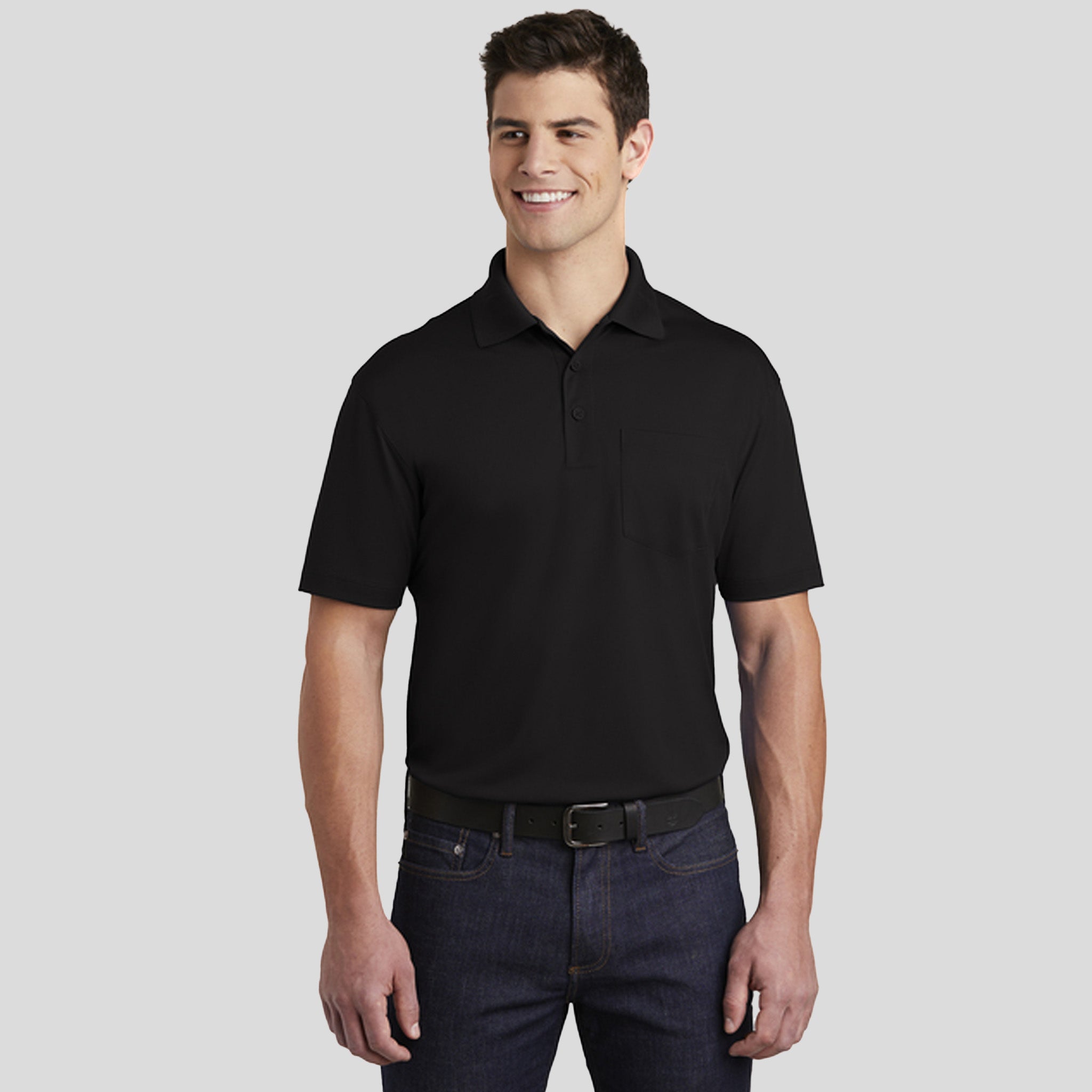 Micropique Sport-Wick® Pocket Polo | Black