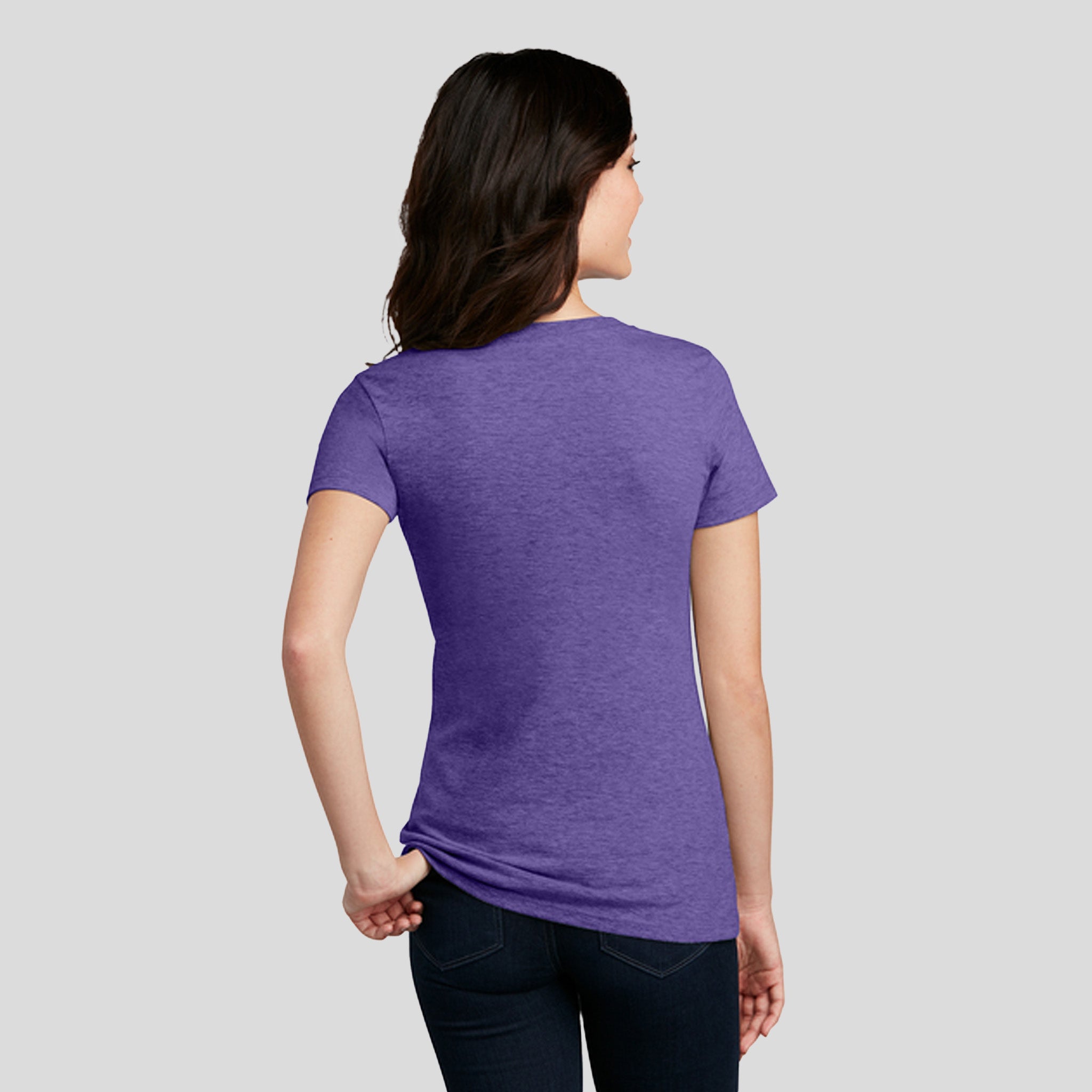 Women’s Perfect Blend® CVC V-Neck Tee | Heathered Purple