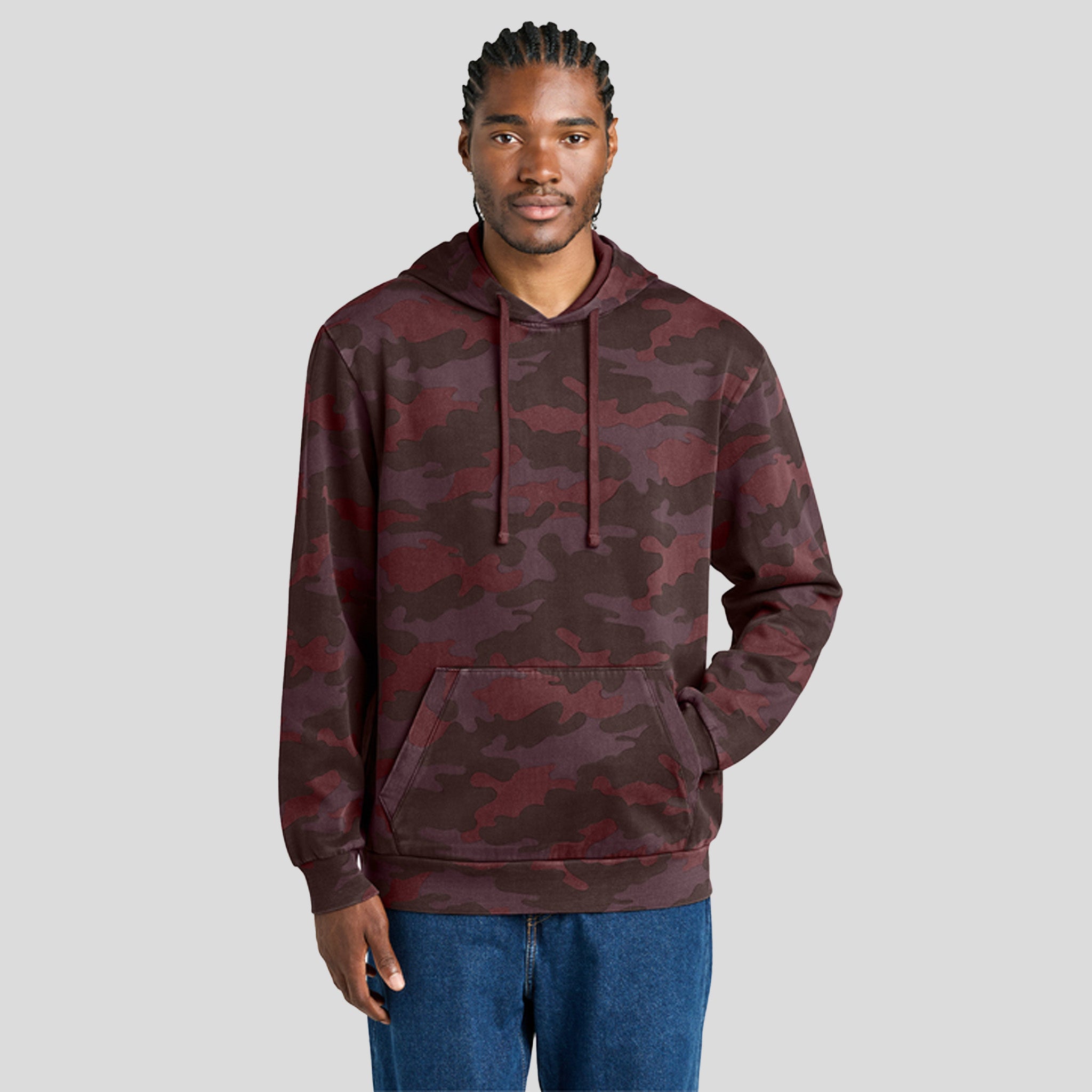 Men's Wash™ Camo Fleece Hoodie | Bordeaux